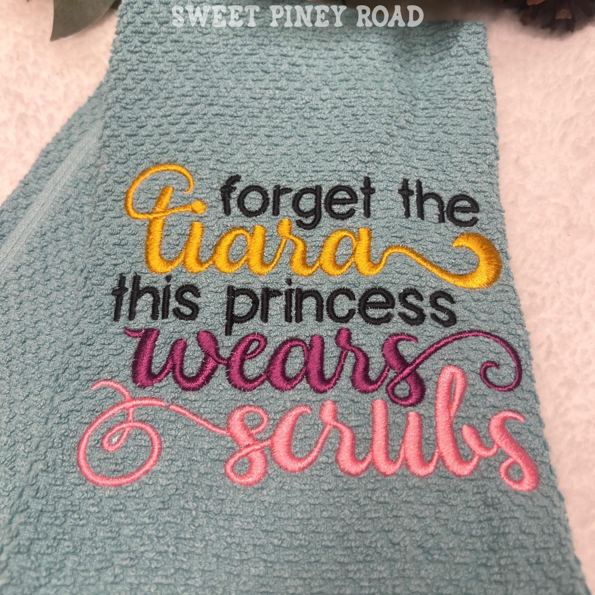 Nurse Scrubs Princess Embroidered Towel, Personalized Nursing Bath Towel, Nurses Gift Exchange, Custom Wash Cloth Present, Cute CNA, LVN, RN