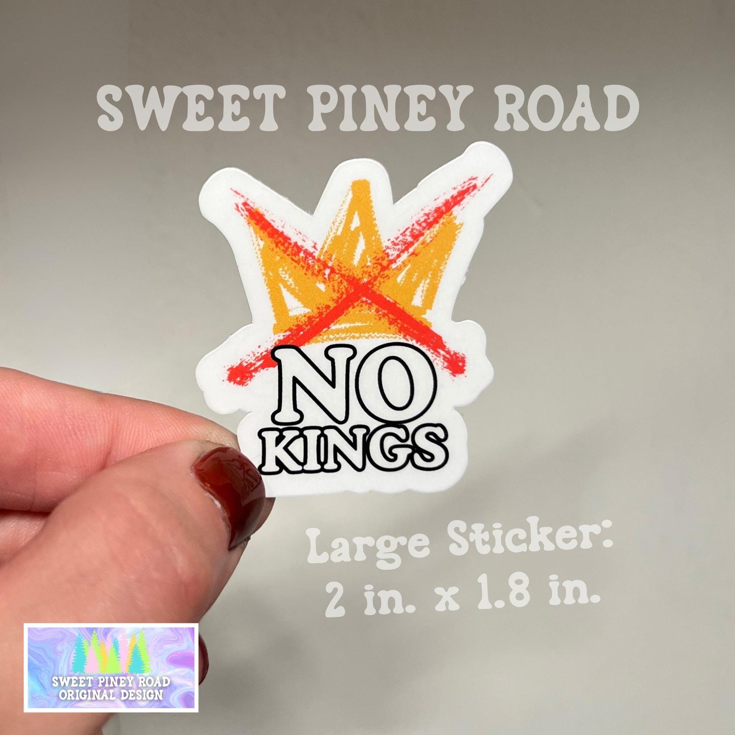 No Kings In America Protest Sticker Pack, Anti-Trump Glossy! Rally Stickers, Anti ICE Liberal, Democracy Not Oligarchy, Resist Fascism Decal