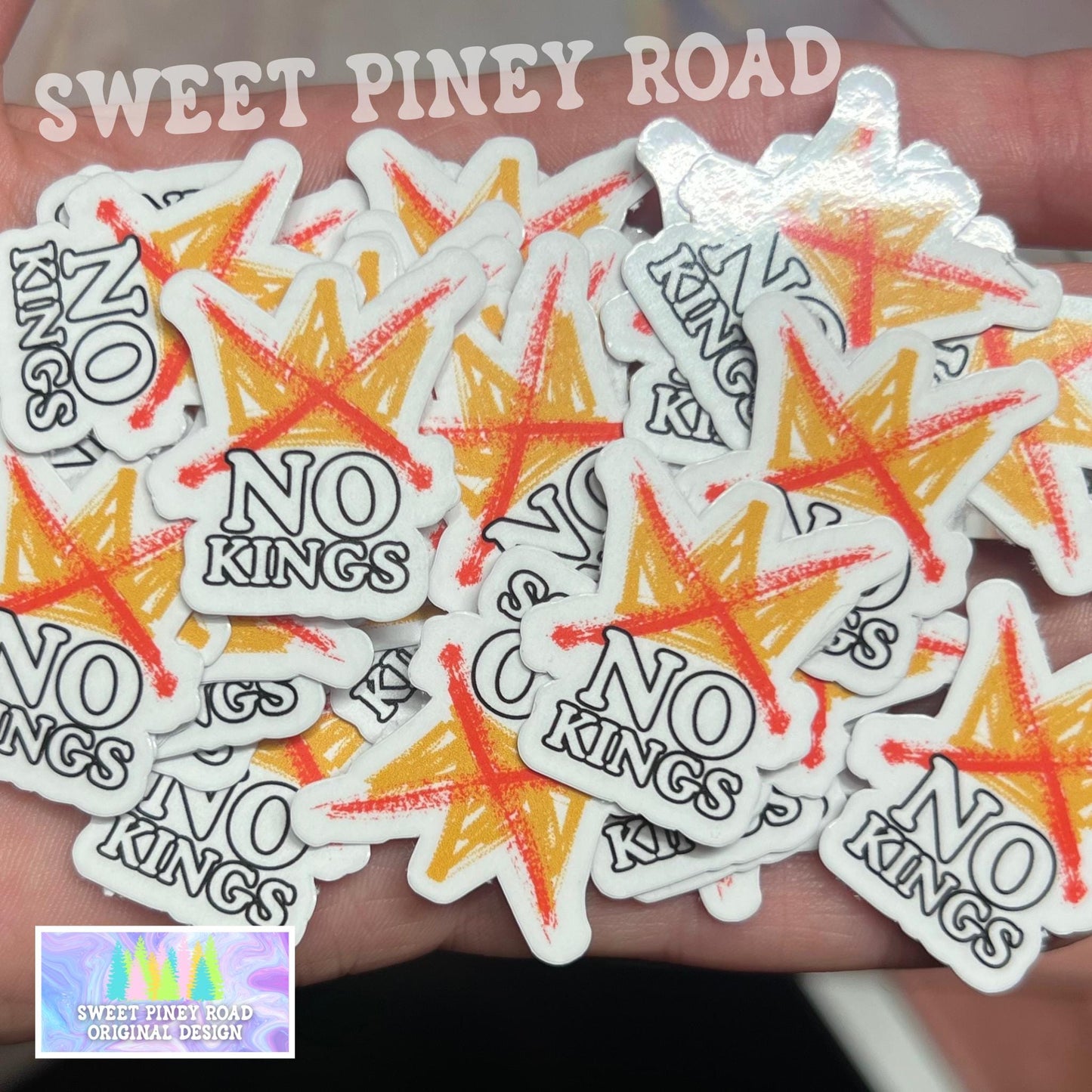 No Kings In America Protest Sticker Pack, Anti-Trump Glossy! Rally Stickers, Anti ICE Liberal, Democracy Not Oligarchy, Resist Fascism Decal