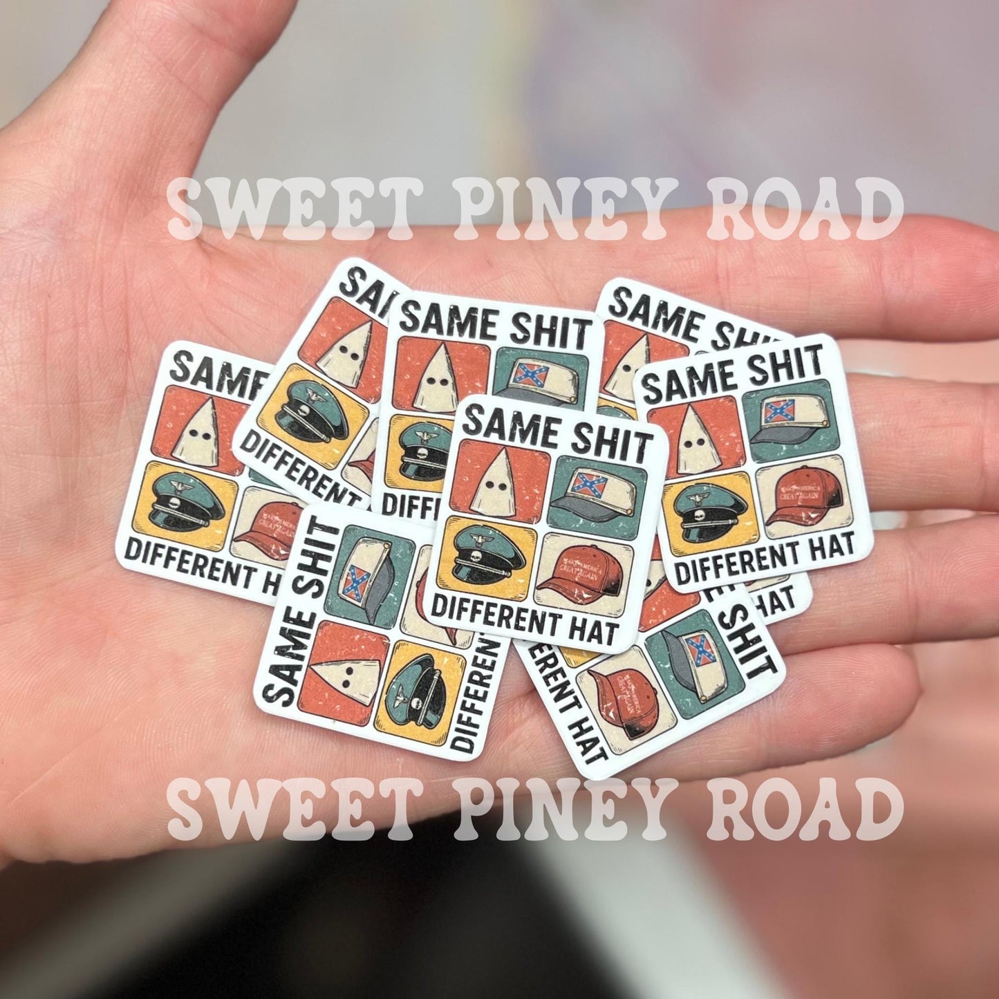 Same Shit Different Hat Sticker Pack, Anti Trump Political Stickers, 10/60/100 pc. Glossy!, Funny Protest Humor Statement, Same Shit Decal
