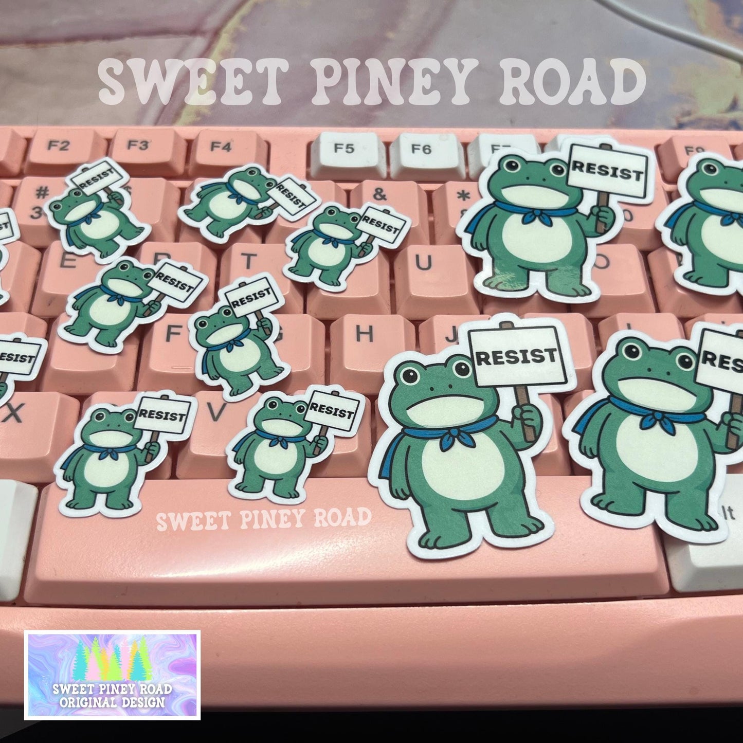 Portland Frog Resist Stickers, Anti-Trump Sticker Pack, Anti Ice Political Humor 2in. Glossy 15/35/50 pc, Cute Frogs Rally Protest Handouts