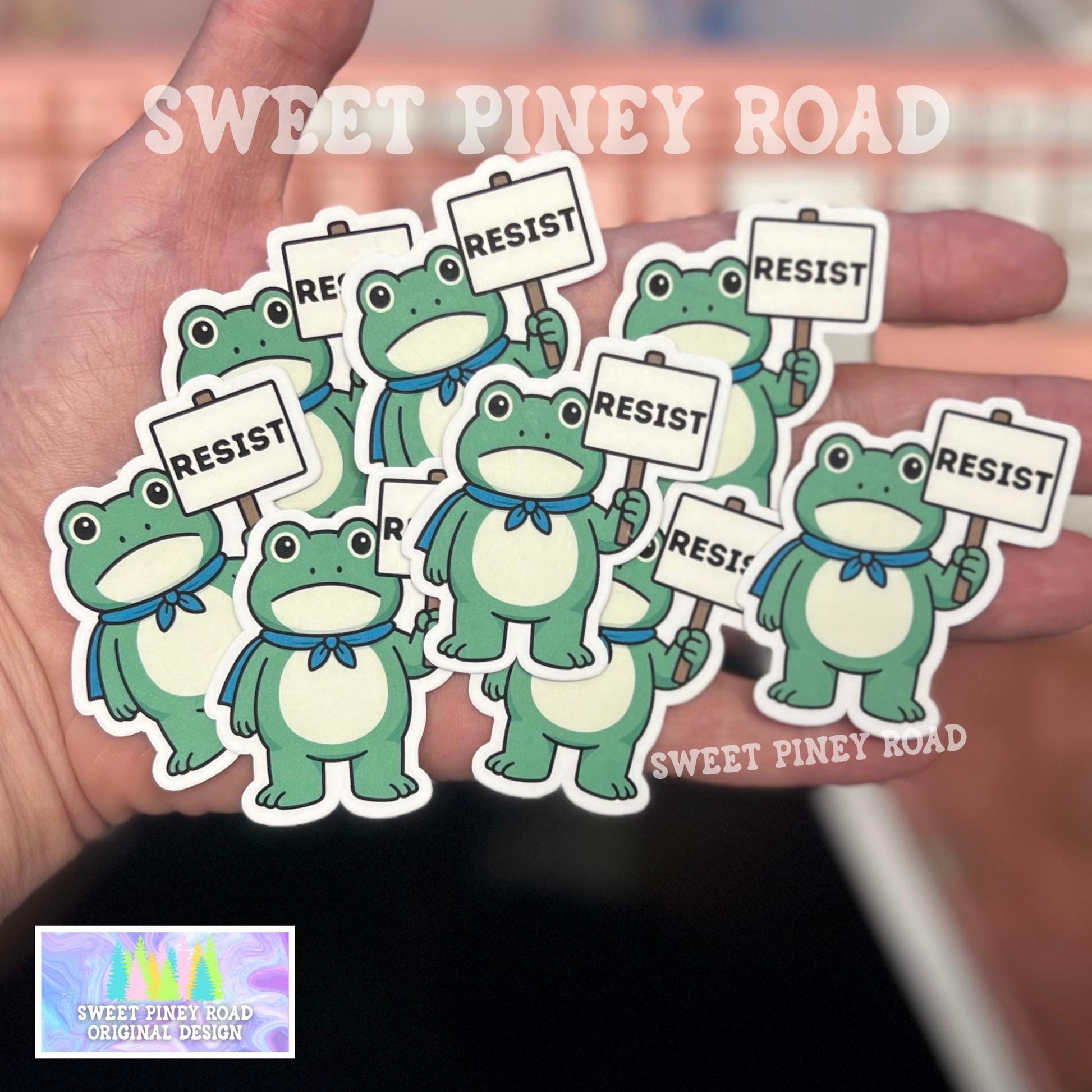 Portland Frog Resist Stickers, Anti-Trump Sticker Pack, Anti Ice Political Humor 2in. Glossy 15/35/50 pc, Cute Frogs Rally Protest Handouts
