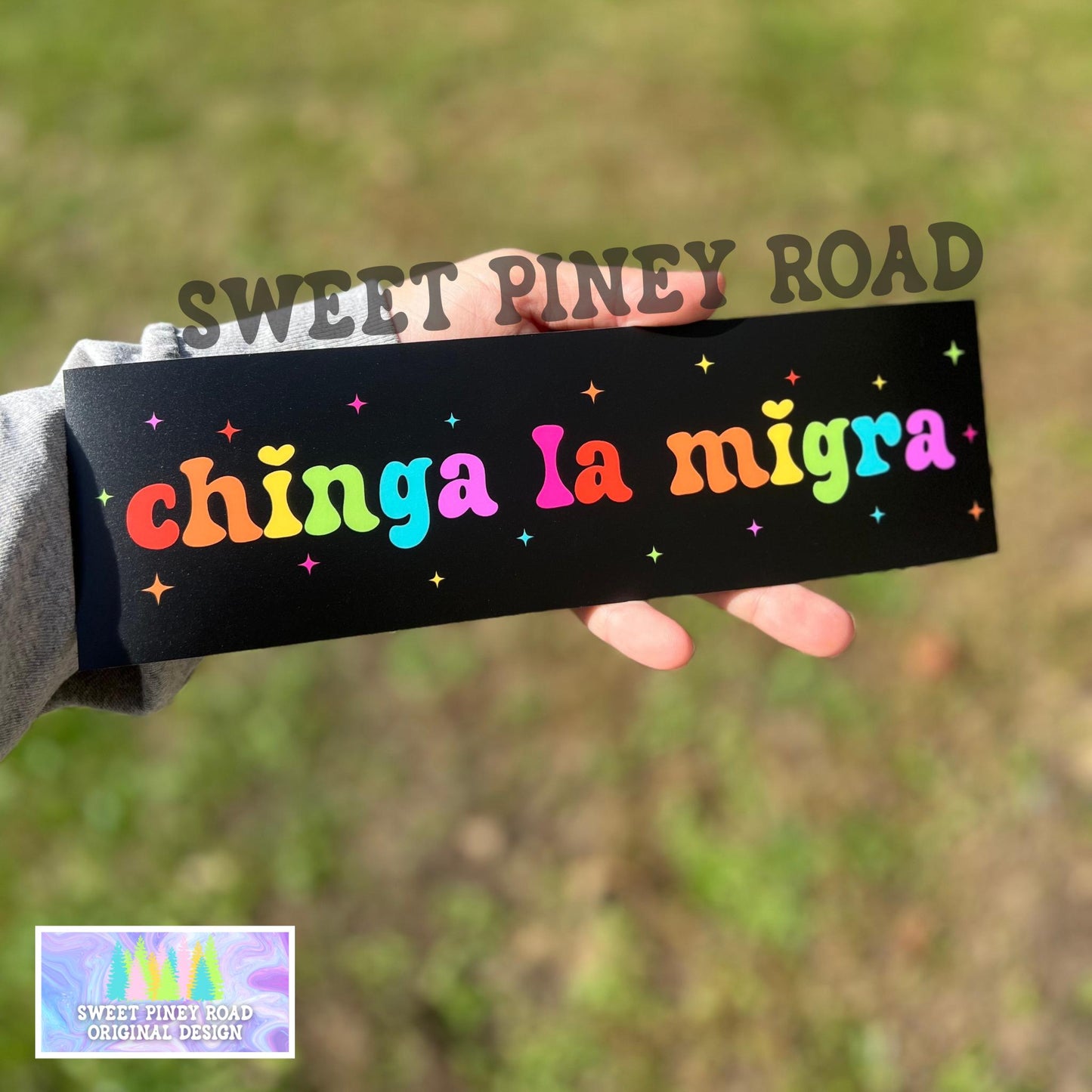 Chinga La Migra Car Magnet Or Bumper Sticker, Anti Trump Immigration Decal, Fuck Border Patrol Accessory, Deportation Rainbow Girly Sparkle