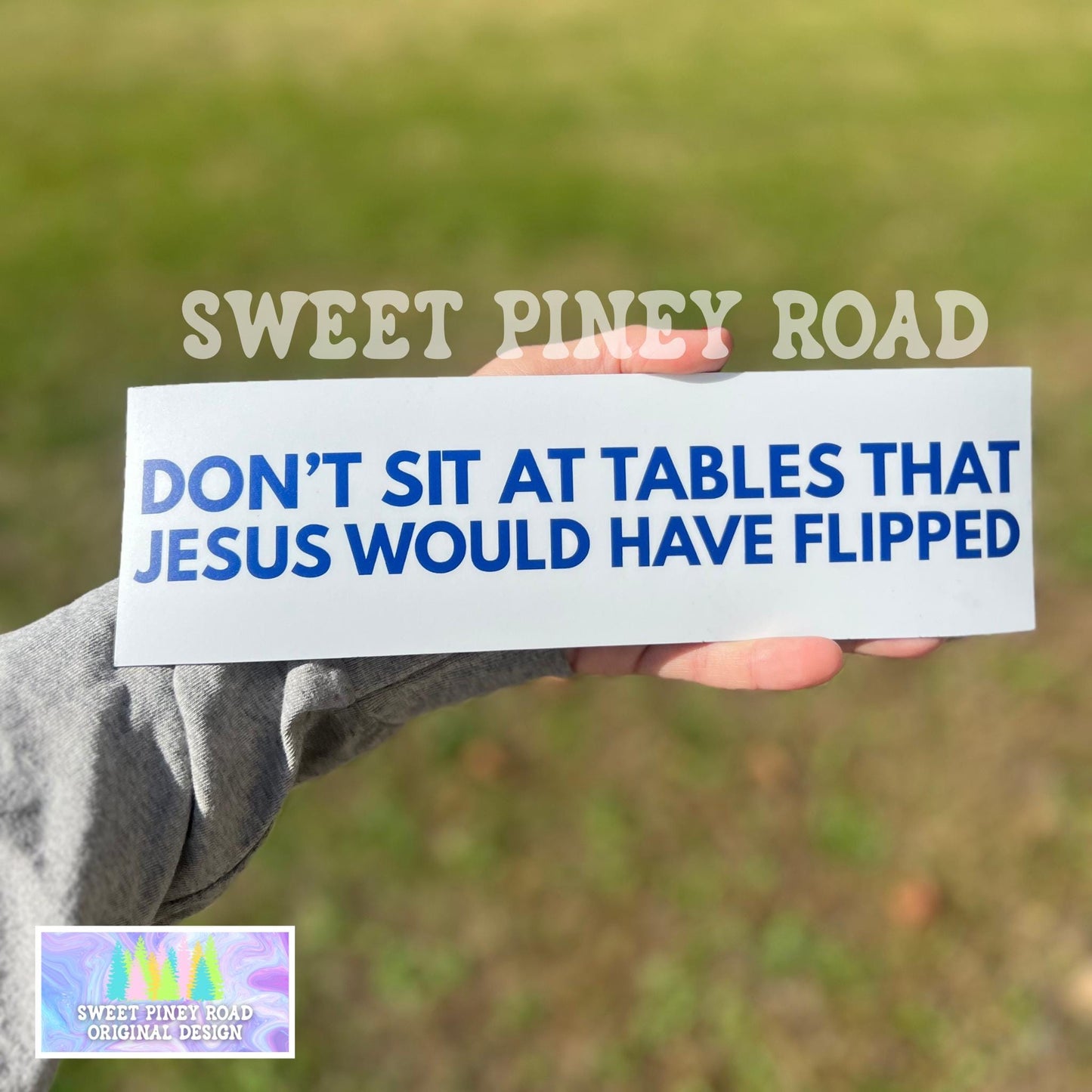 Don’t Sit At Tables That Jesus Would Have Flipped Car Magnet, Anti MAGA Bumper Sticker, Eat The Rich Decal Leftist Protest Gift For Democrat