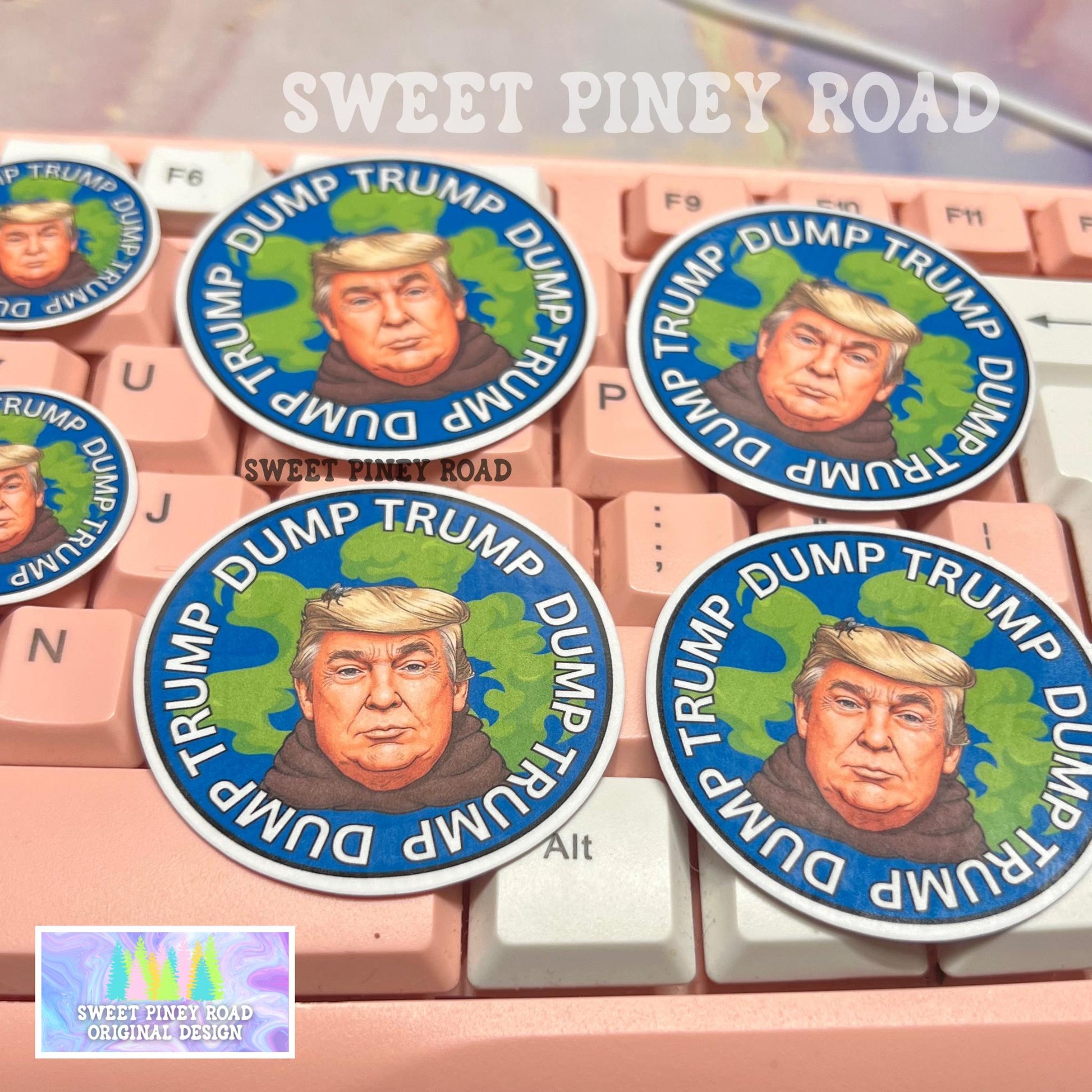 Dump Trump Poop Sticker Pack 1.2 or 2in 10/35/100pc Glossy Funny Anti-Trump Protest Stickers, Anti-ICE Rally Republicans Are Pedo Protectors