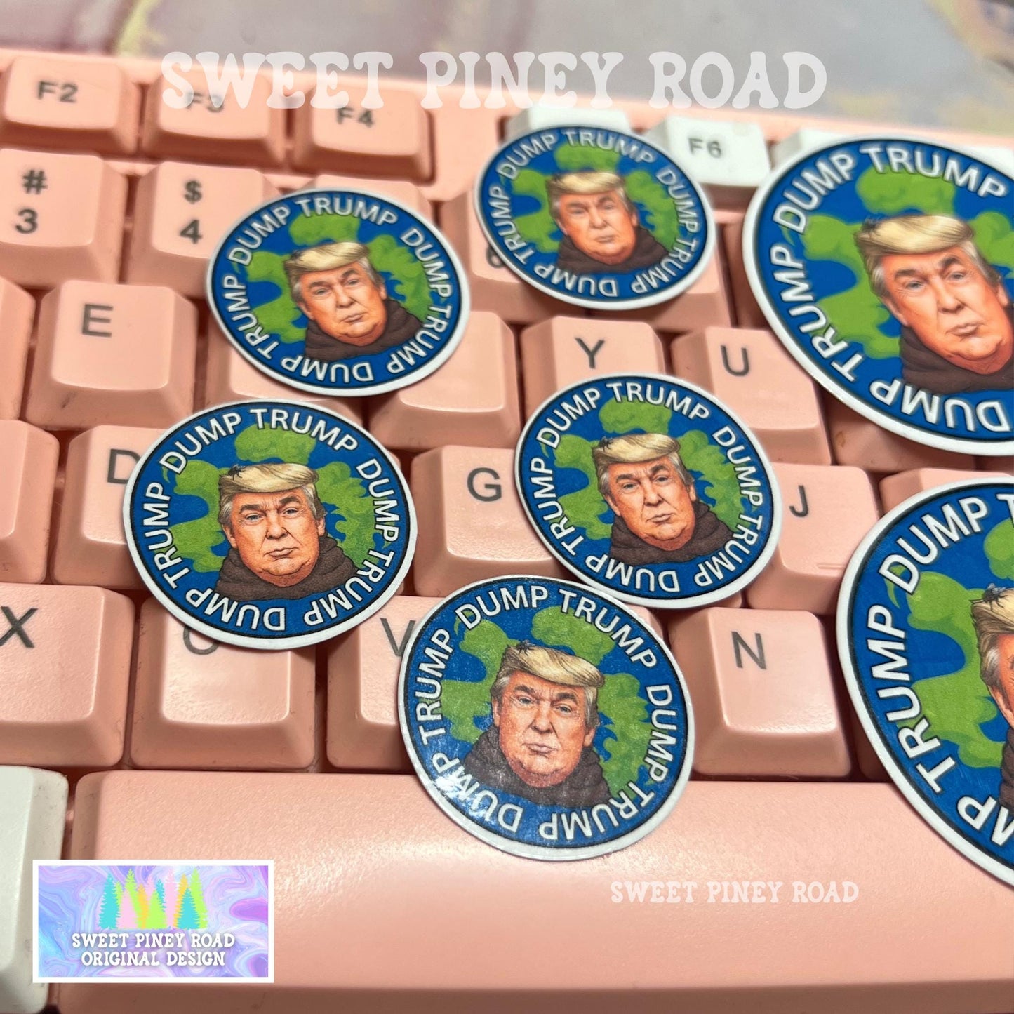 Dump Trump Poop Sticker Pack 1.2 or 2in 10/35/100pc Glossy Funny Anti-Trump Protest Stickers, Anti-ICE Rally Republicans Are Pedo Protectors