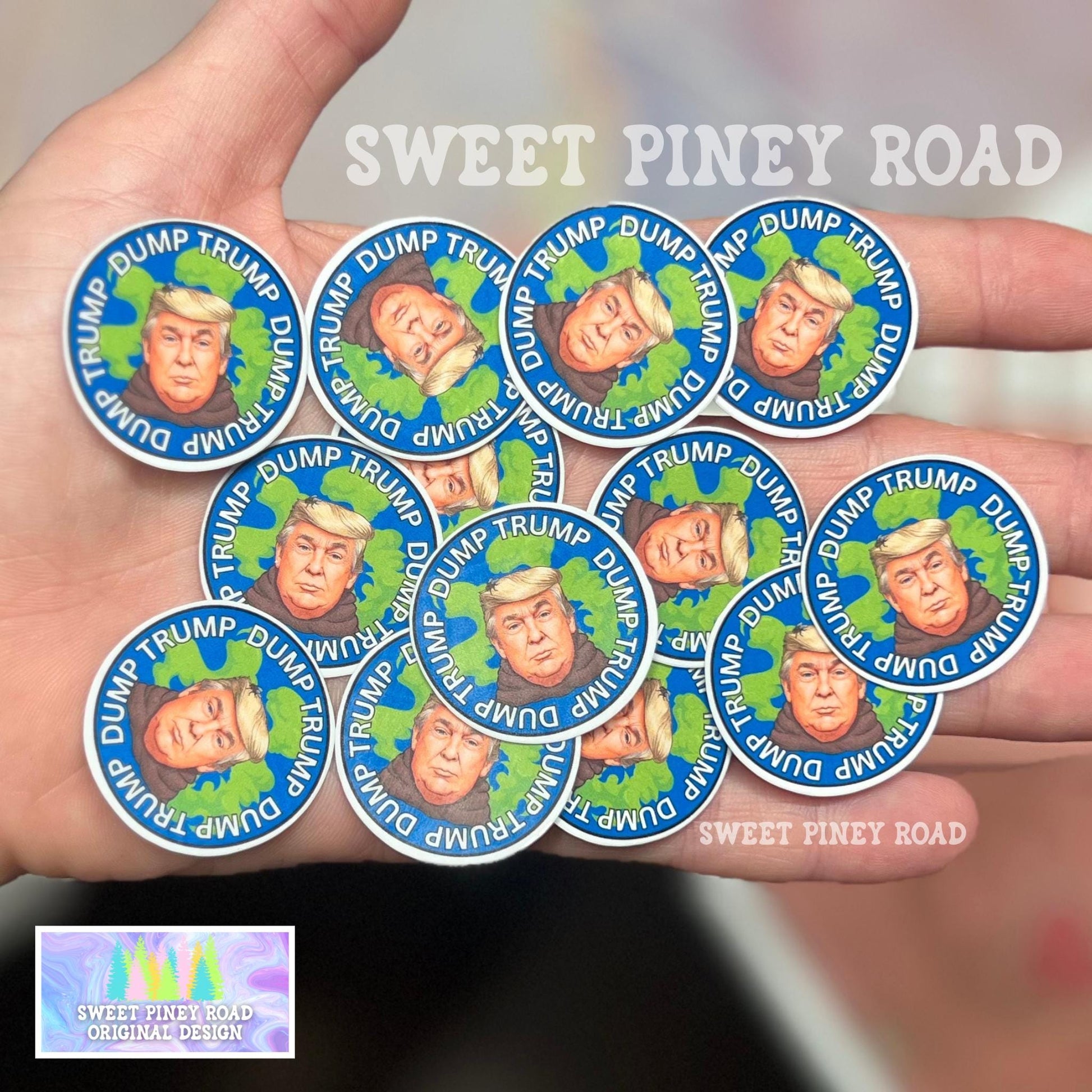 Dump Trump Poop Sticker Pack 1.2 or 2in 10/35/100pc Glossy Funny Anti-Trump Protest Stickers, Anti-ICE Rally Republicans Are Pedo Protectors