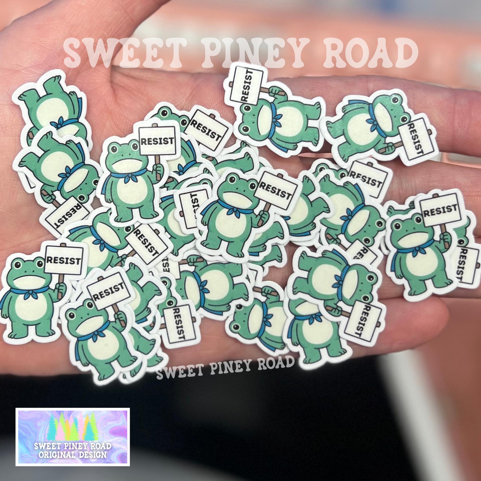 Portland Frog Resist Stickers, Anti-Trump Sticker Pack, Anti Ice Political Humor 2in. Glossy 15/35/50 pc, Cute Frogs Rally Protest Handouts
