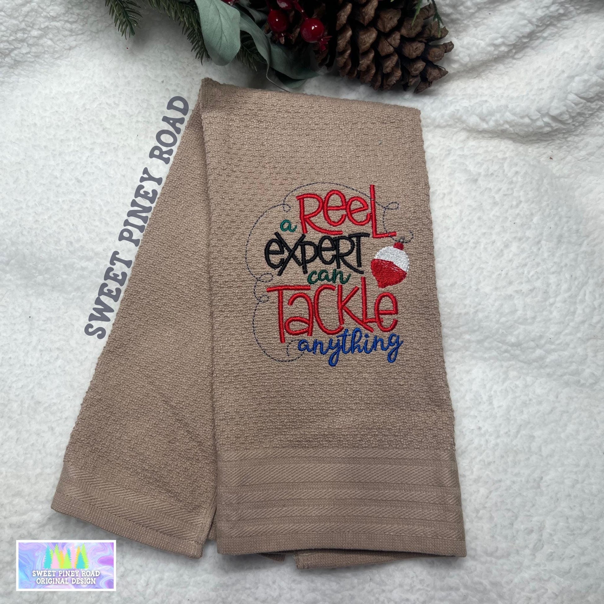 Fishing Embroidered Towel, Personalized Fisher Bath Towel, Birthday Housewarming Christmas Gift, Outdoorsmen Wash Cloth, Mens Home Decor