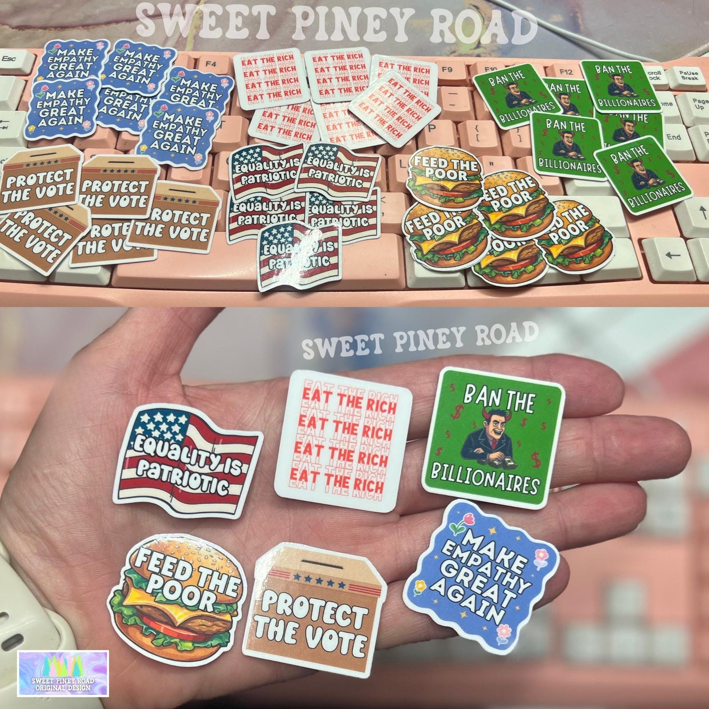 Anti Trump Sticker Pack 6/35/70/100 pc STICKERS Glossy! Funny Eat The Rich, Anti-ICE Republicans Are Pedo Protectors, No Kings Rally Protest
