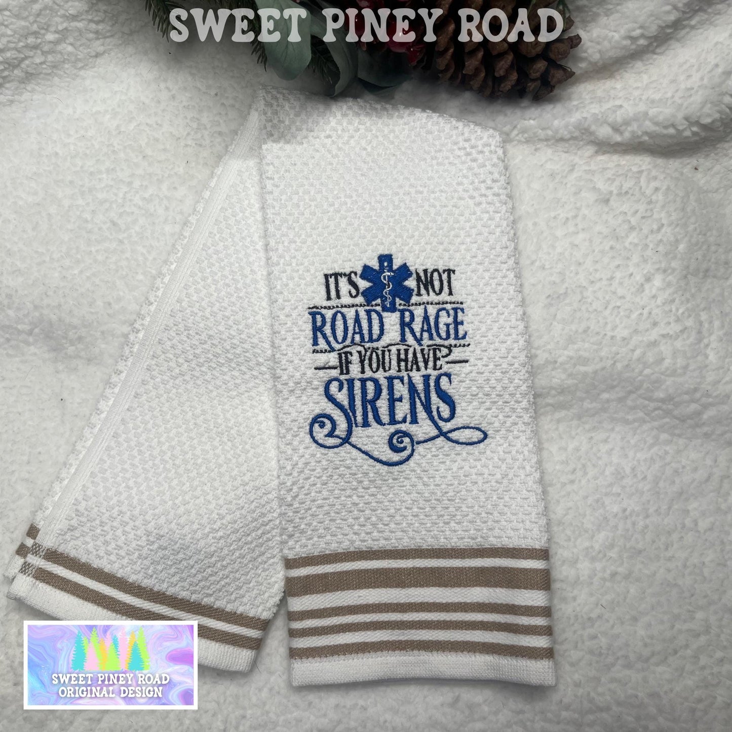 Funny Medical Embroidered Towel, Personalized EMS Bath Decor, Birthday Housewarming Christmas Gift, Nurse Doctor Wash Cloth For Kitchen