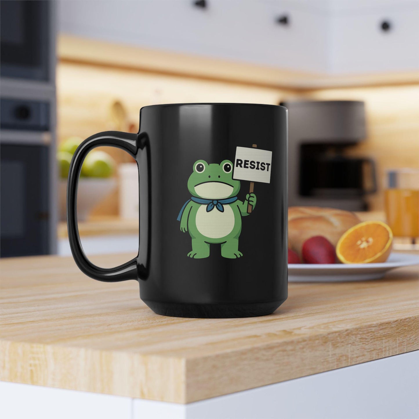 Portland Frog Resist Mug, Anti-Trump Ceramic Coffee Cup, Anti Ice Humor Gift Idea, Cute Frogs Rally Protest Merch, Leftist Equality FDT Mug