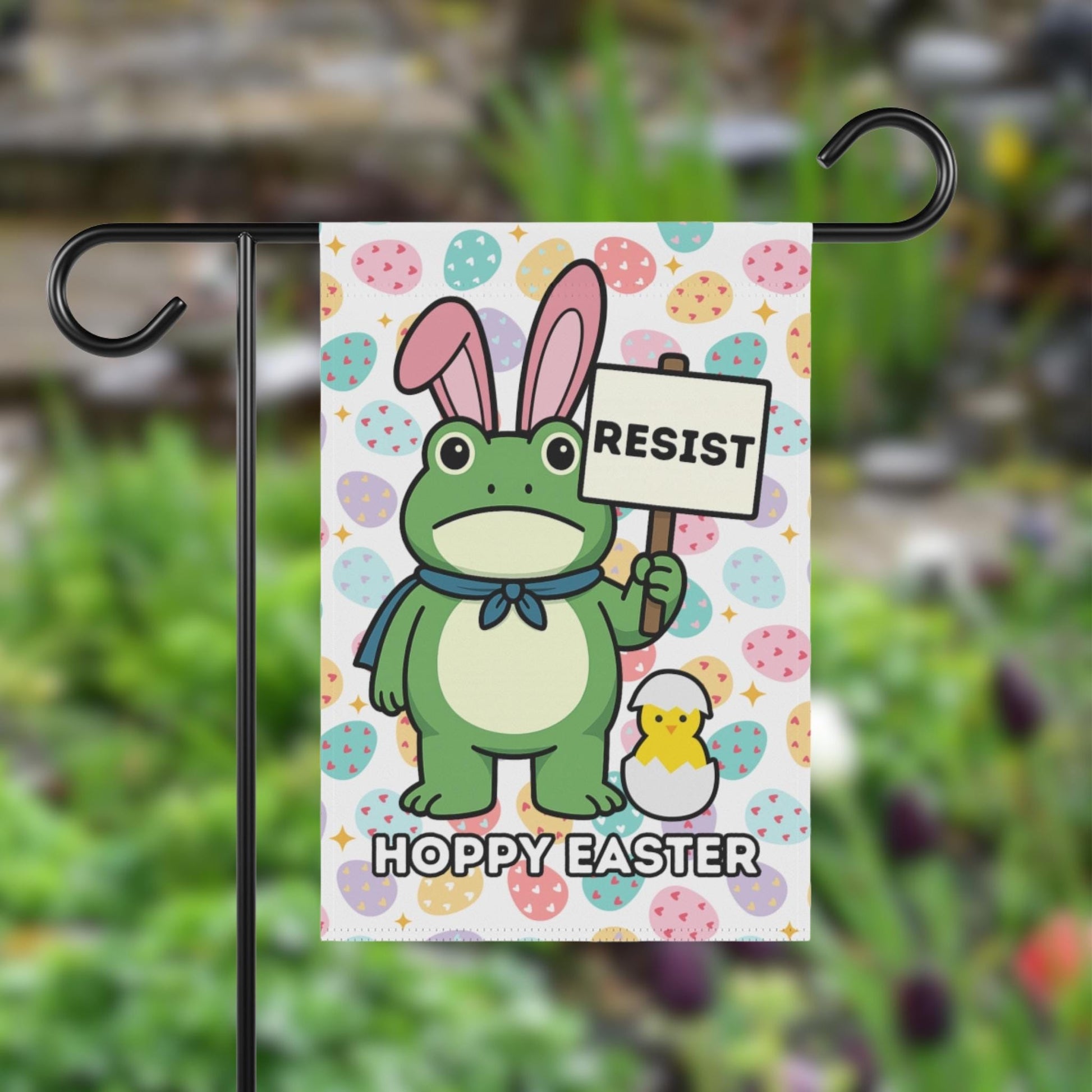 Resist Easter Garden Flag, Anti Trump Yard Decor, Anti ICE Political Humor Easter Bunny Banner, Leftist Home Cute Protest Spring Gift