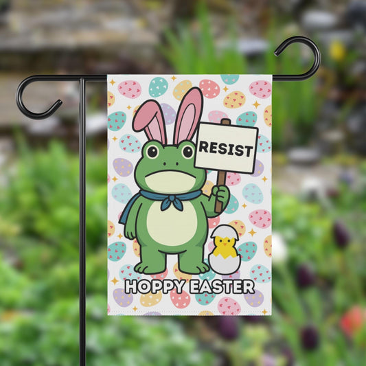 Resist Easter Garden Flag, Anti Trump Yard Decor, Anti ICE Political Humor Easter Bunny Banner, Leftist Home Cute Protest Spring Gift