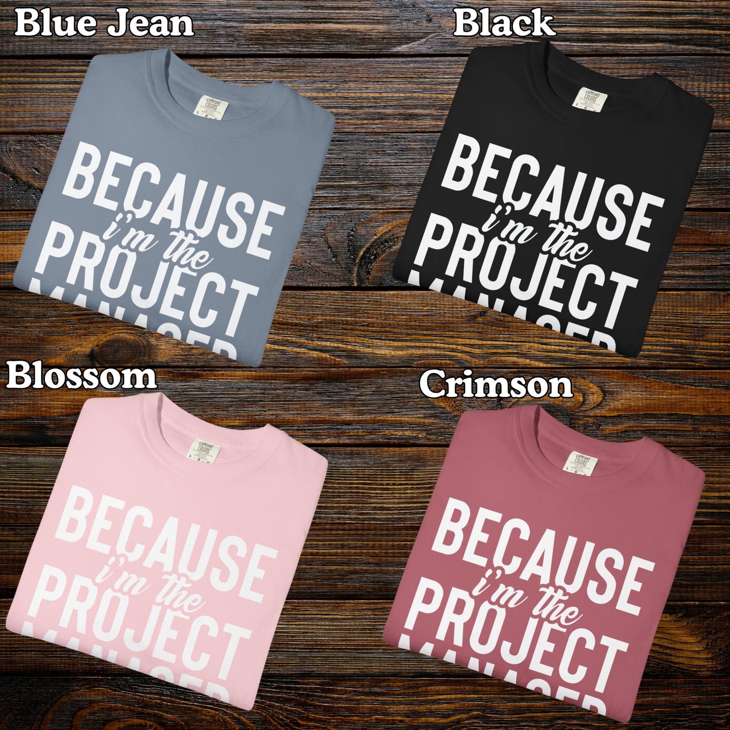 Comfort Colors® Project Manager Shirt, Personalized Project Management Tee, Custom PM Graphic, Humor Coworker Shirt, Custom Design Tshirt