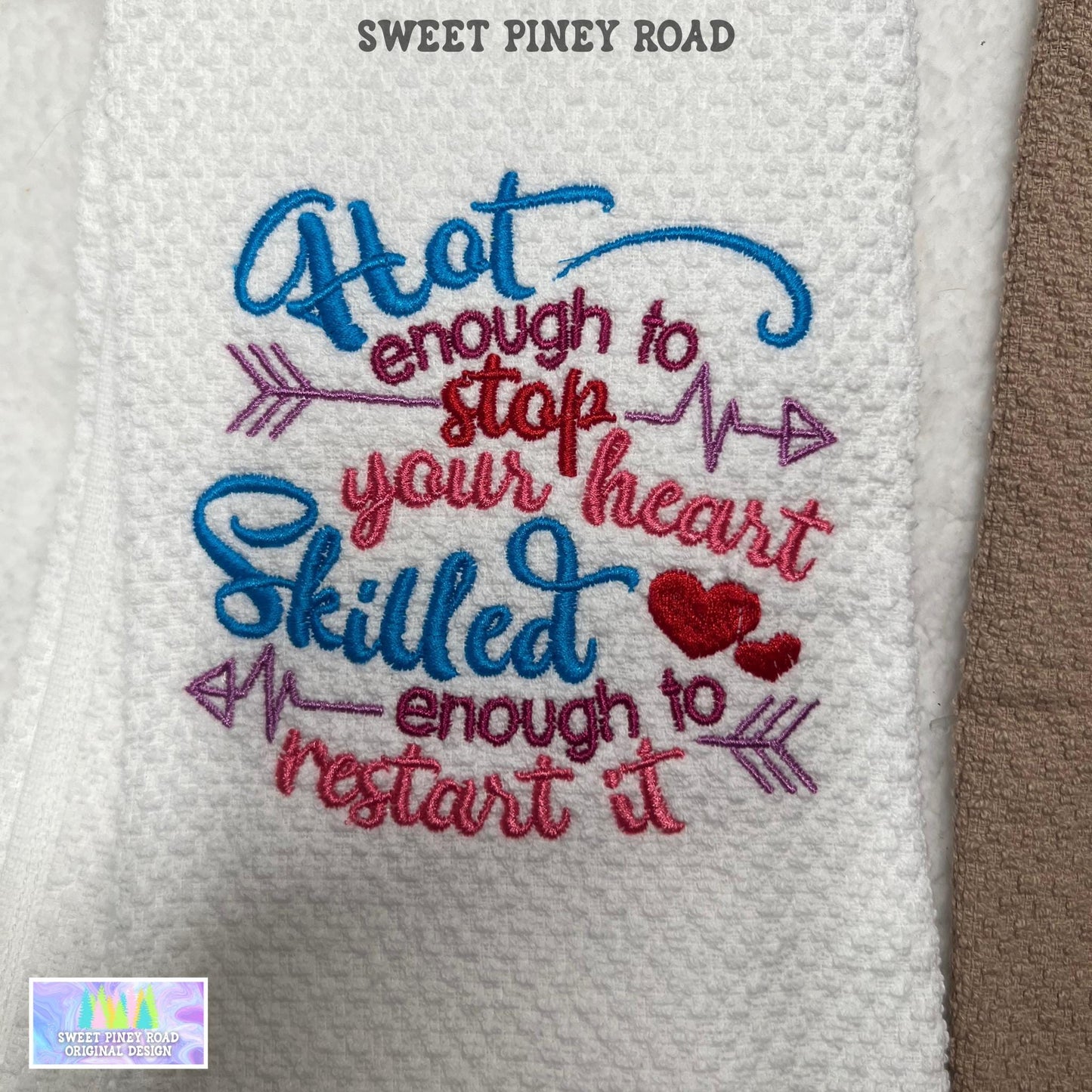 Cute Medical Embroidered Towel, Funny Personalized EMS Bath Decor, Birthday Housewarming Christmas Gift, Nurse Doctor Wash Cloth For Kitchen