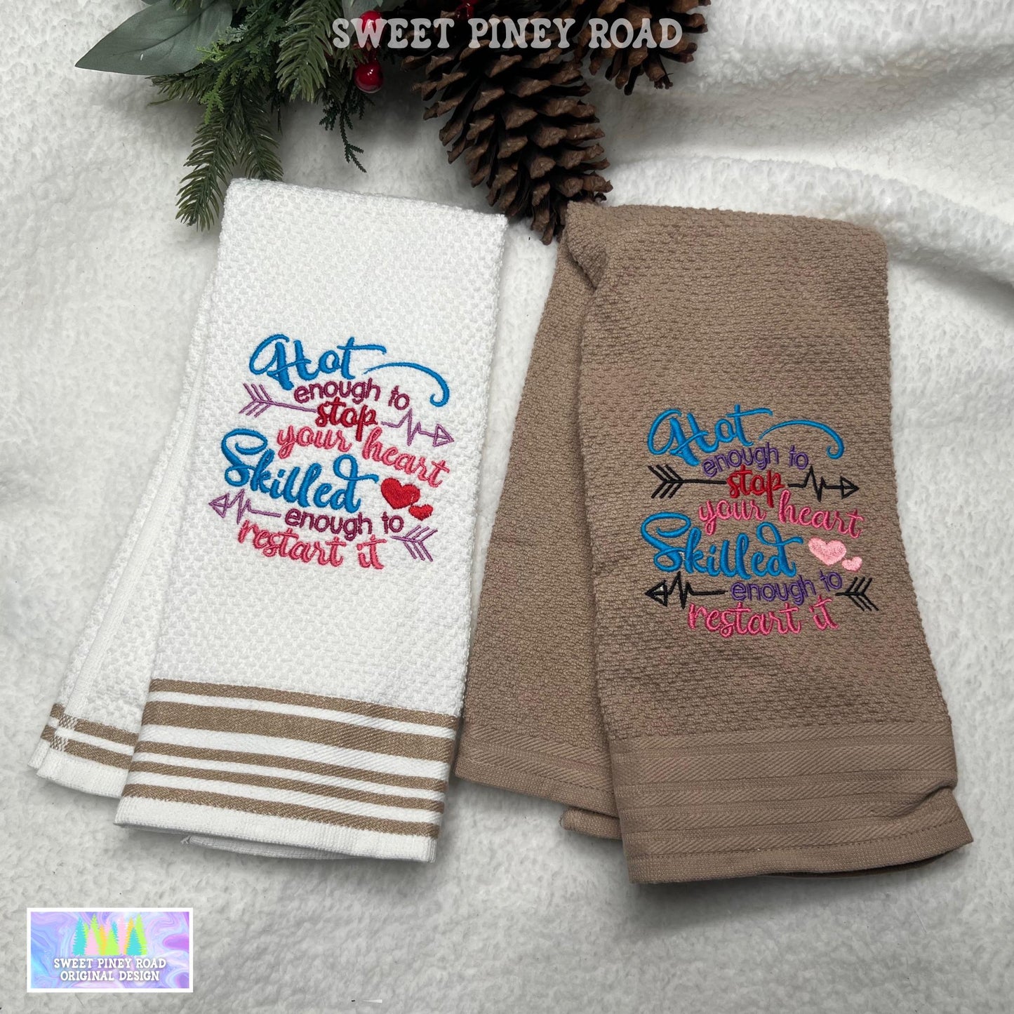 Cute Medical Embroidered Towel, Funny Personalized EMS Bath Decor, Birthday Housewarming Christmas Gift, Nurse Doctor Wash Cloth For Kitchen