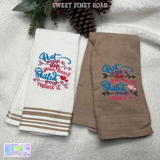 Cute Medical Embroidered Towel, Funny Personalized EMS Bath Decor, Birthday Housewarming Christmas Gift, Nurse Doctor Wash Cloth For Kitchen