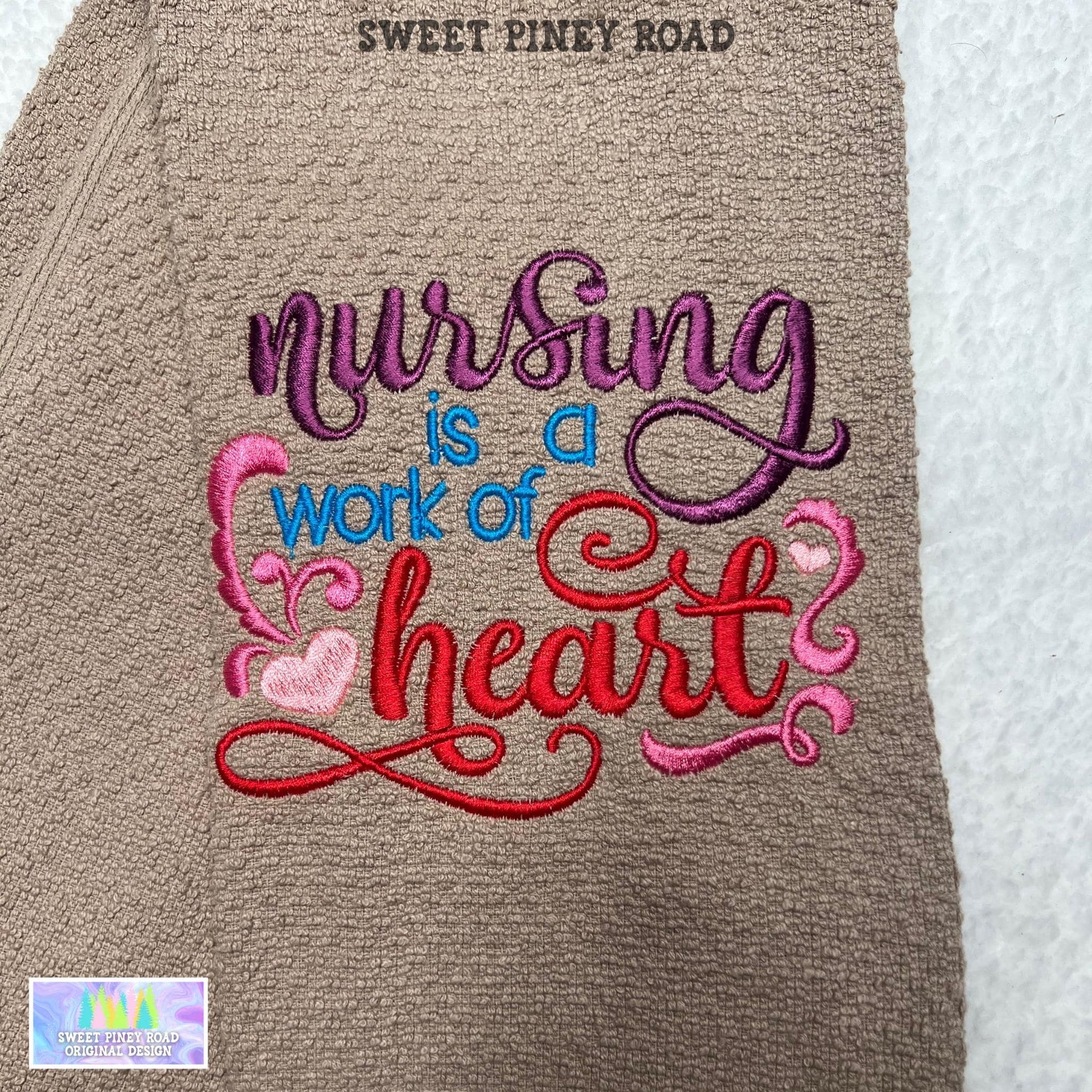 Nurse Embroidered Towel, Nursing Work of Heart Bath Decor, Birthday Housewarming Christmas Gift, Adorable Wash Cloth For Kitchen Farmhouse