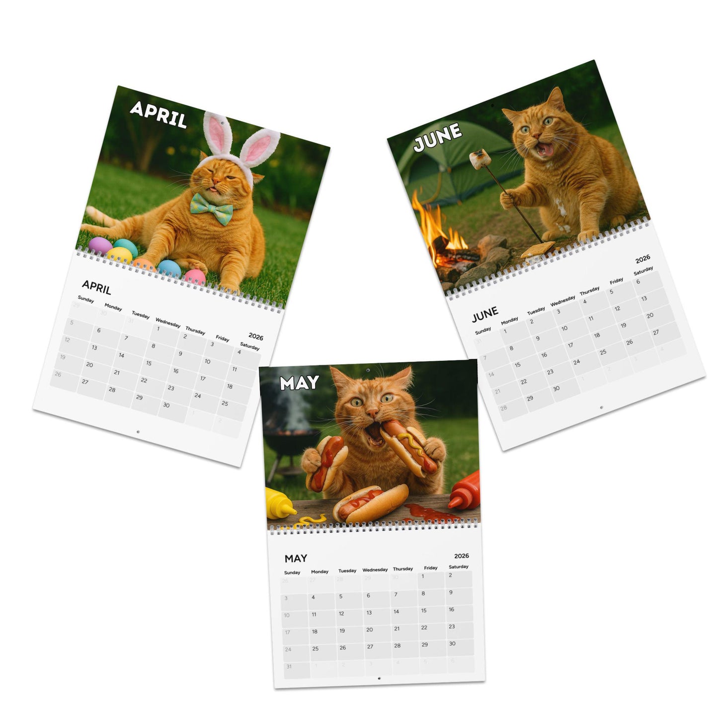 Orange Cat 2026 Wall Calendar, Funny Cat Mom Gift, Hilarious Witty Kitty Calendar, Christmas Gift, Unhinged Adult Humor, Kitten Lover Decor