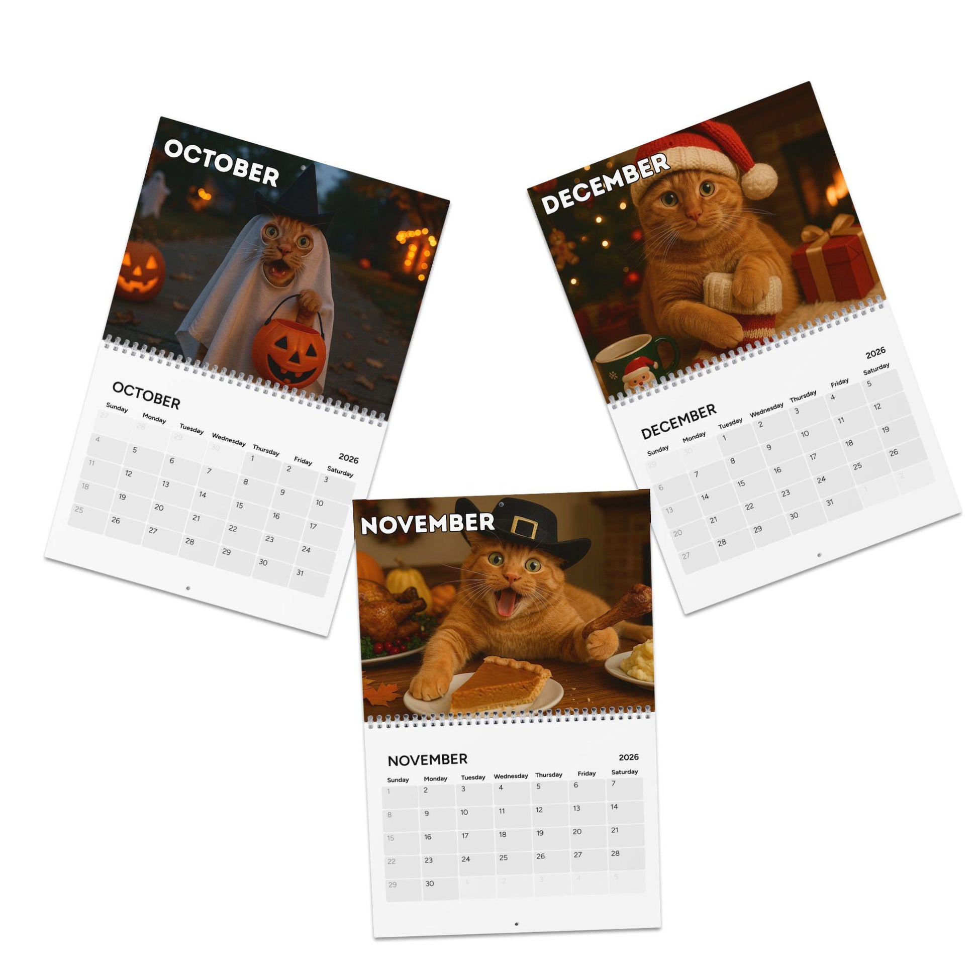 Orange Cat 2026 Wall Calendar, Funny Cat Mom Gift, Hilarious Witty Kitty Calendar, Christmas Gift, Unhinged Adult Humor, Kitten Lover Decor