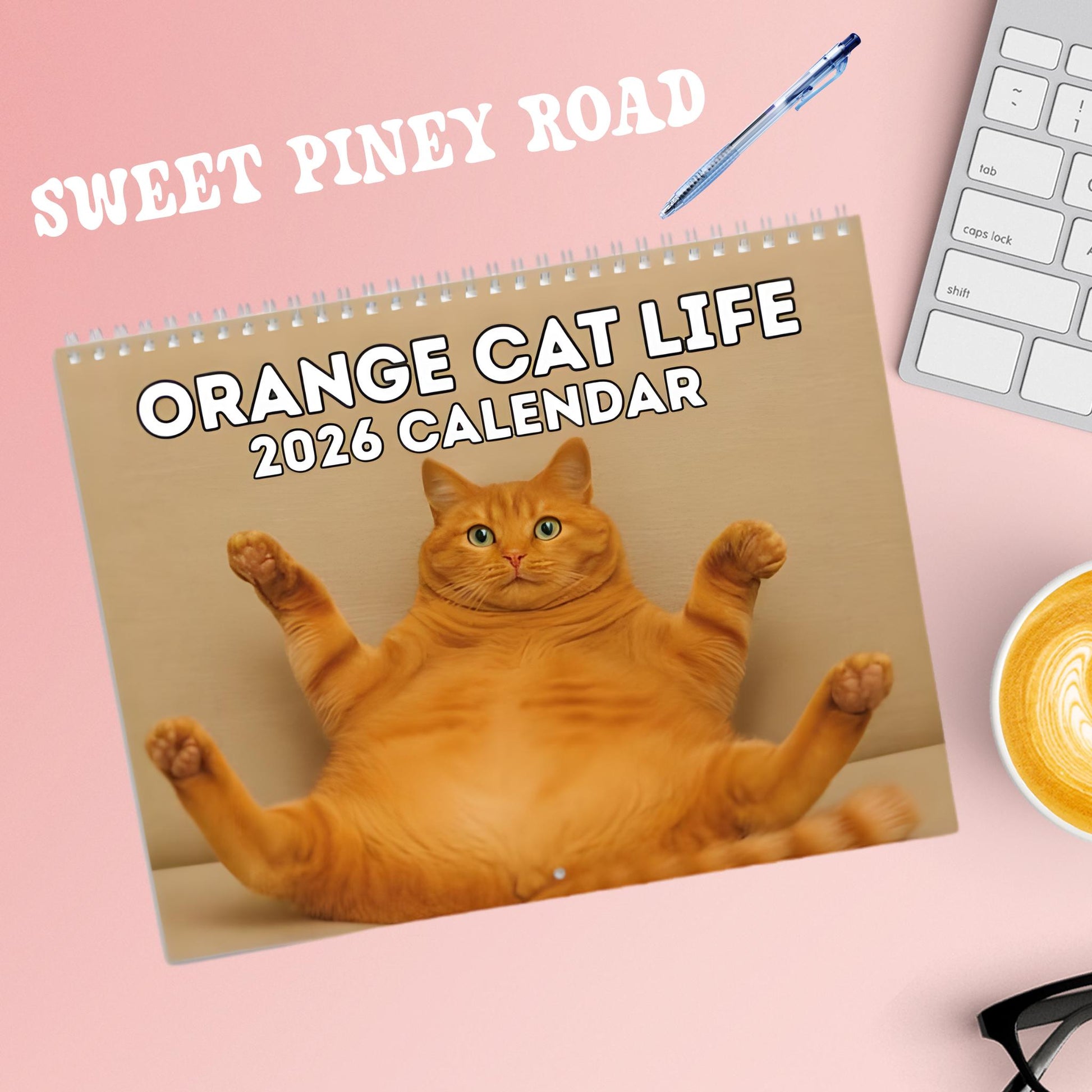 Orange Cat 2026 Wall Calendar, Funny Cat Mom Gift, Hilarious Witty Kitty Calendar, Christmas Gift, Unhinged Adult Humor, Kitten Lover Decor