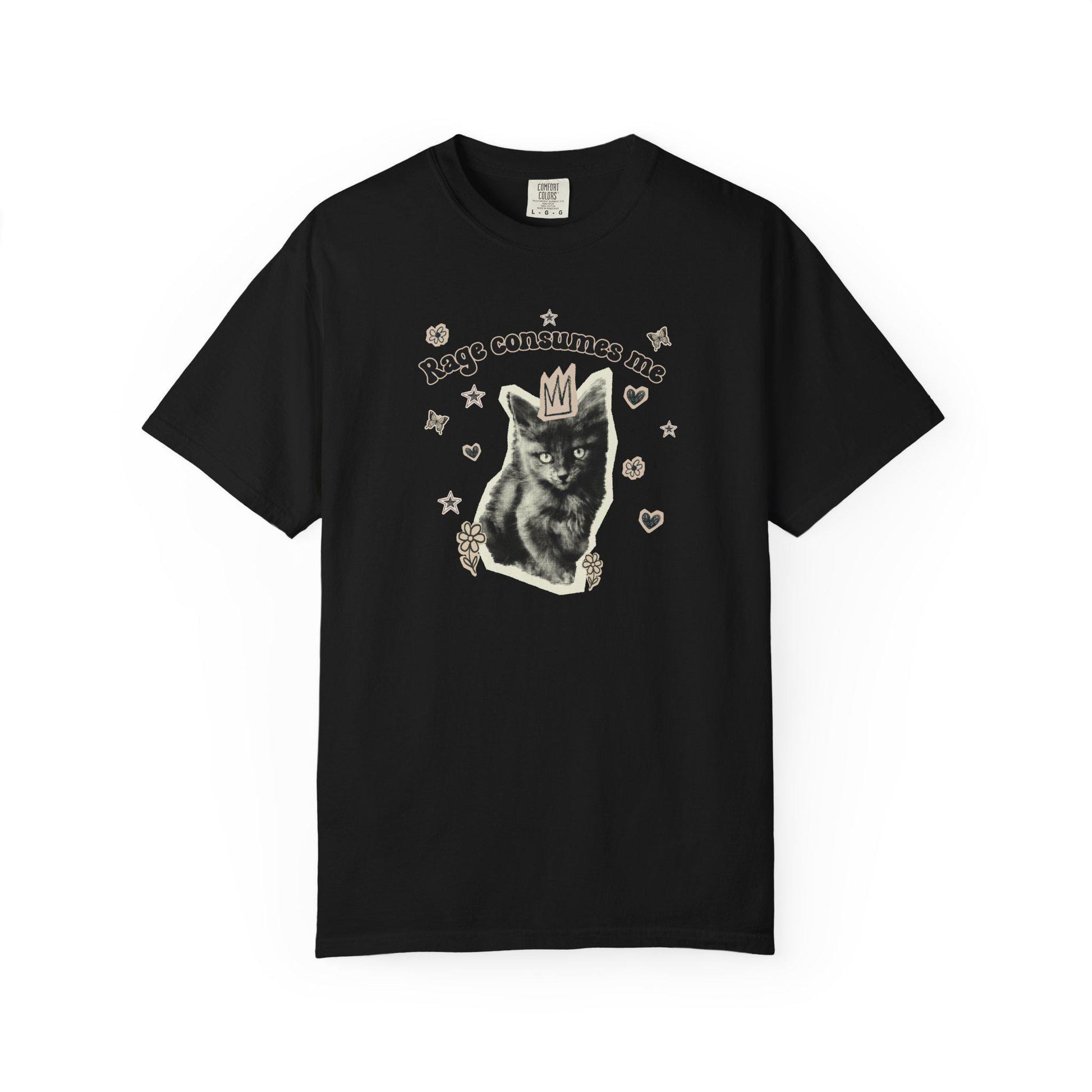 Rage Consumes Me Funny Cat Tshirt, Comfort Colors, Kitten Shirt, Vintage Tee, Adult Humor, Meme Shirt, Gift For Her, Gag Gift, Sarcasm, Cute