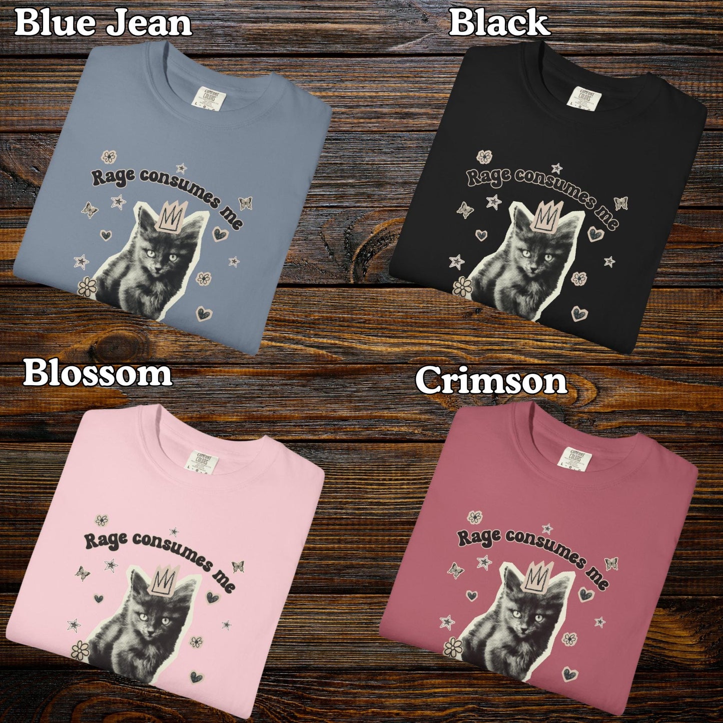 Rage Consumes Me Funny Cat Tshirt, Comfort Colors, Kitten Shirt, Vintage Tee, Adult Humor, Meme Shirt, Gift For Her, Gag Gift, Sarcasm, Cute