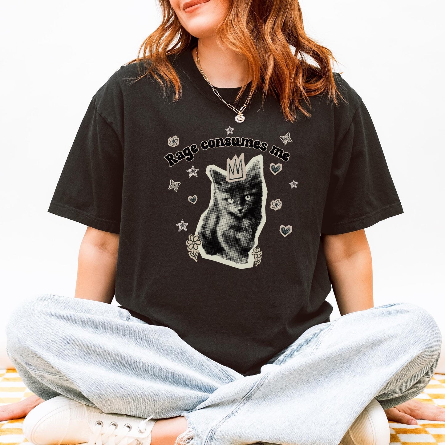 Rage Consumes Me Funny Cat Tshirt, Comfort Colors, Kitten Shirt, Vintage Tee, Adult Humor, Meme Shirt, Gift For Her, Gag Gift, Sarcasm, Cute