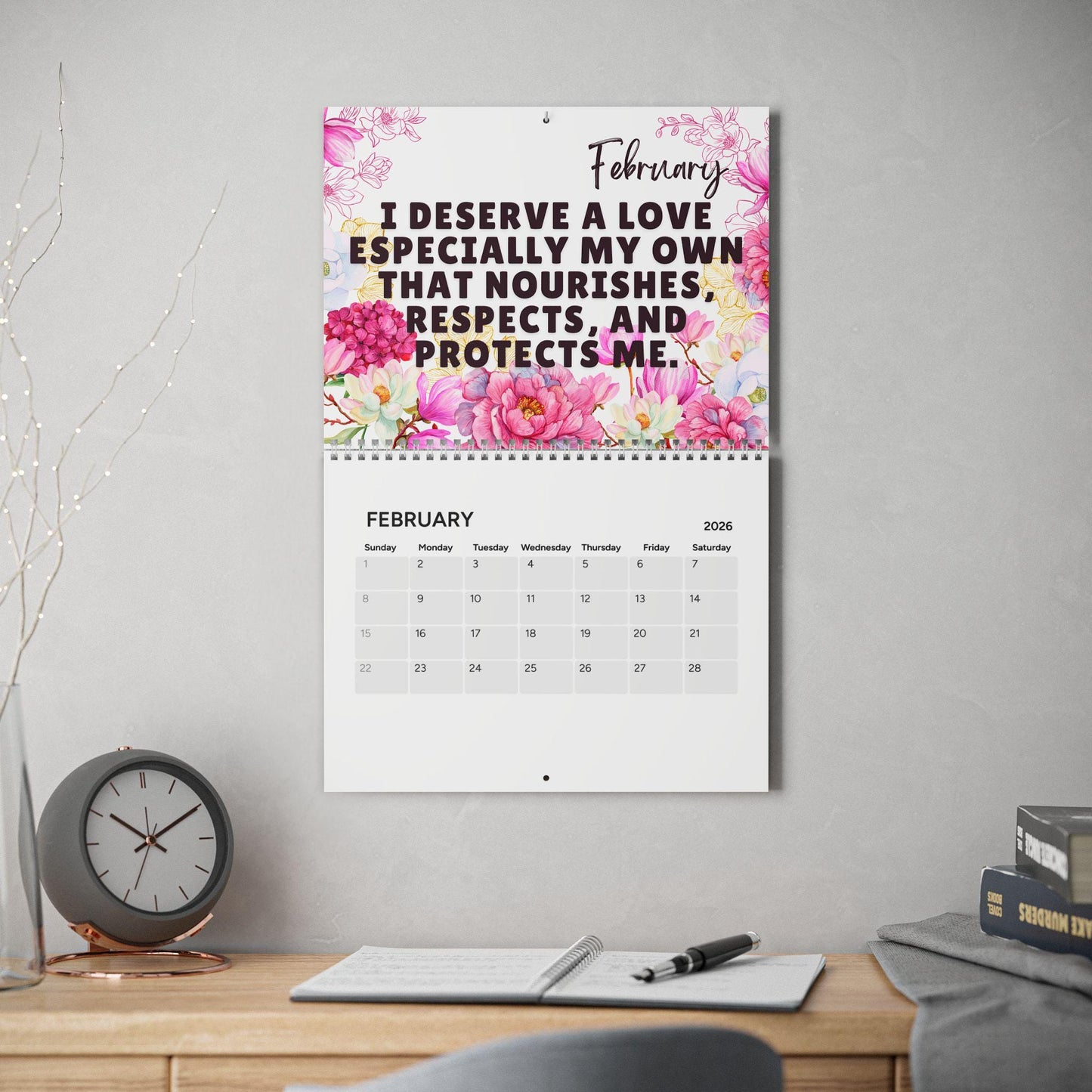 Women's Affirmation 2026 Calendar, Woman Motivational Wall Calendar, Inspirational Positive Thoughts For Women, Empowerment New Year New Me