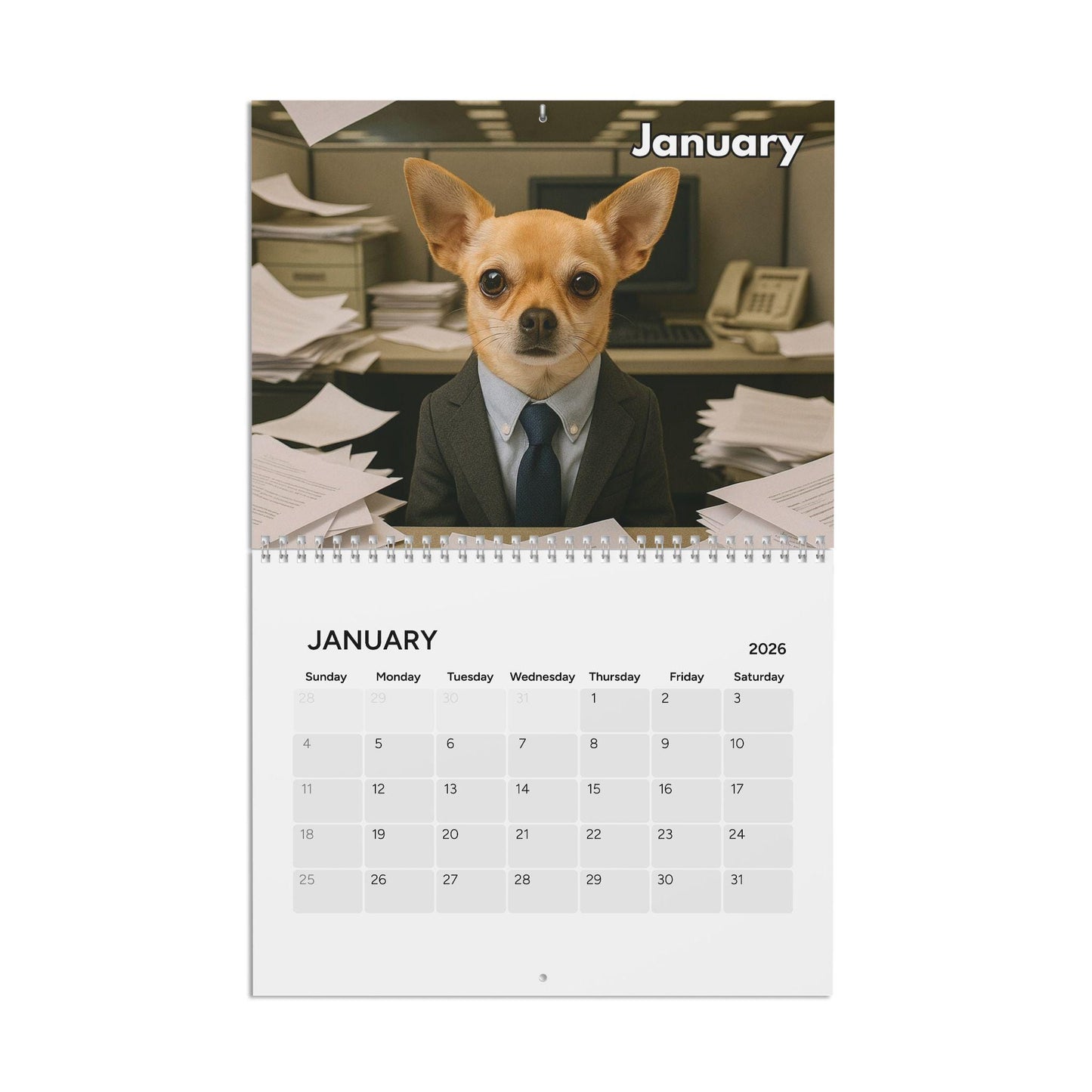 Corporate Dogs 2026 Calendar, Hilarious Puppy Lover Wall Calendar, Funny Calendar, Gag Gifts, Funny Gift Ideas, White Elephant, Secret Santa