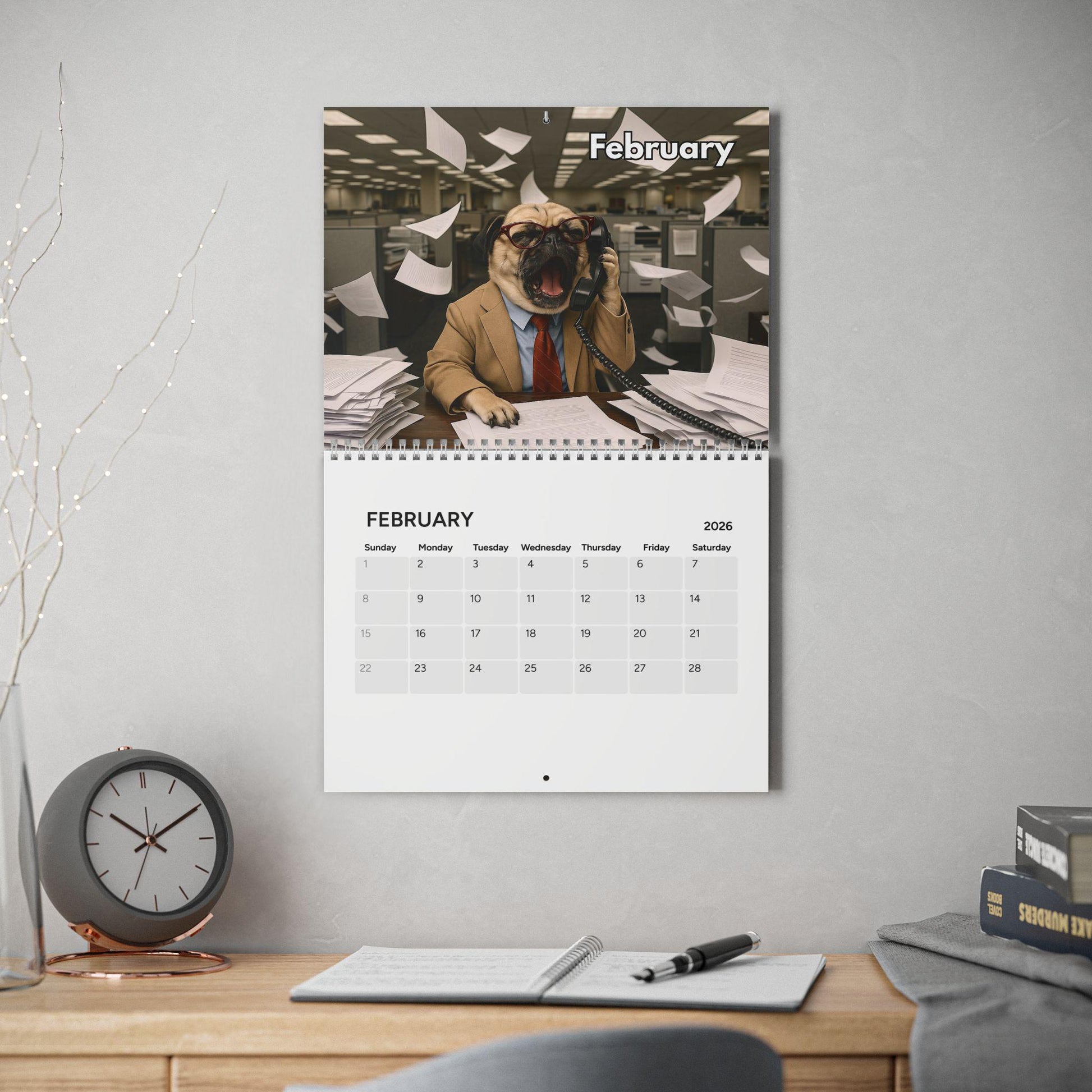 Corporate Dogs 2026 Calendar, Hilarious Puppy Lover Wall Calendar, Funny Calendar, Gag Gifts, Funny Gift Ideas, White Elephant, Secret Santa