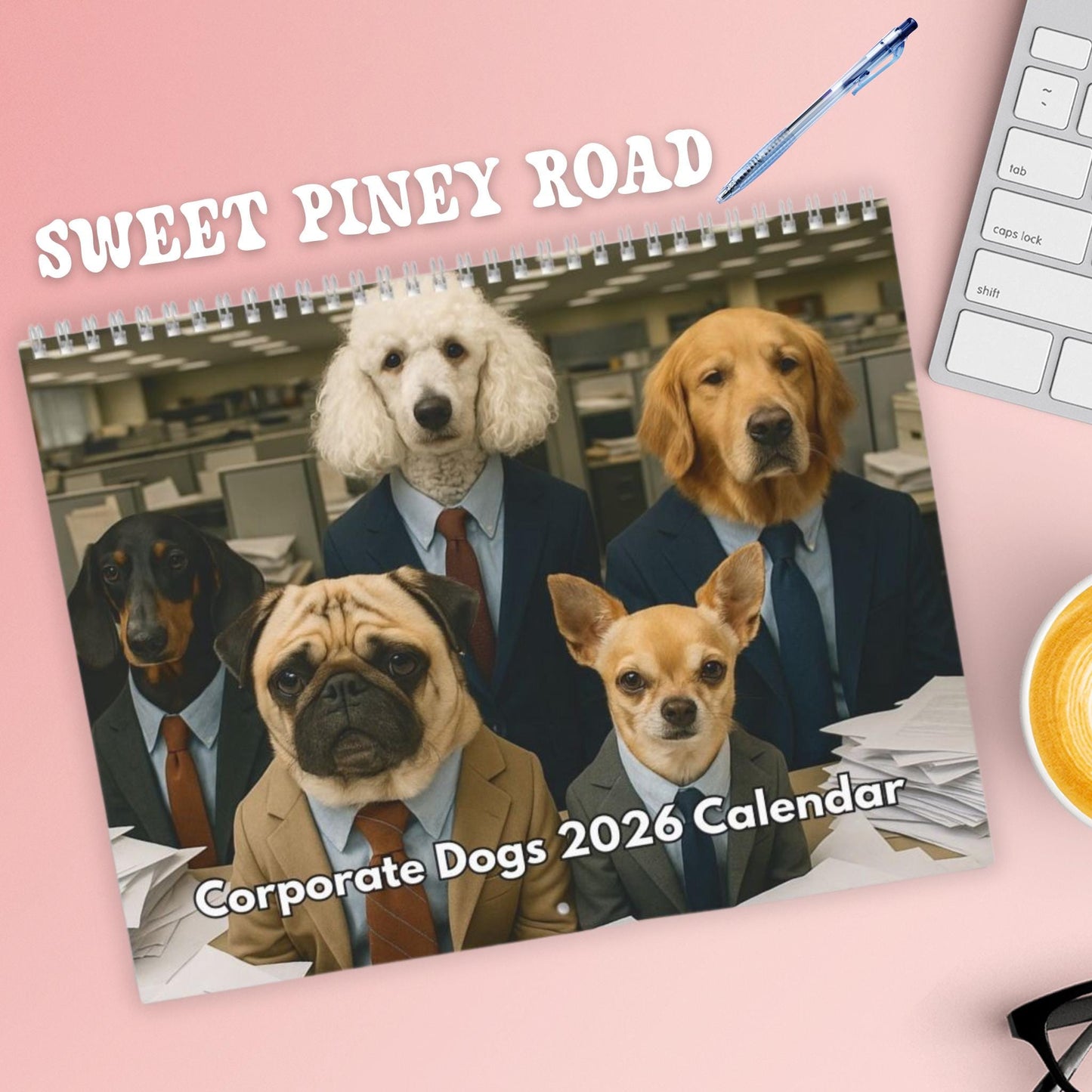 Corporate Dogs 2026 Calendar, Hilarious Puppy Lover Wall Calendar, Funny Calendar, Gag Gifts, Funny Gift Ideas, White Elephant, Secret Santa
