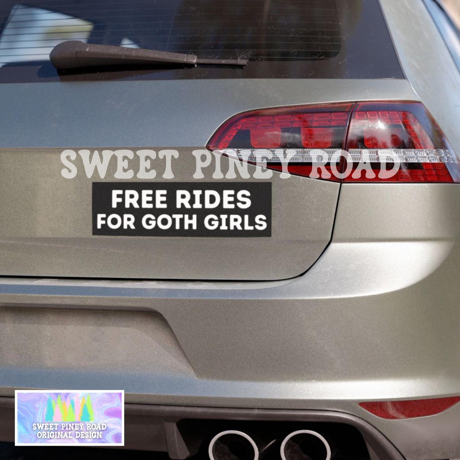 Free Rides For Goth Girls Car Magnet, I Love Goth Women Funny Bumper Stickers, Alt Ladies Are The Best, Hilarious Gag Gift For Boyfriend
