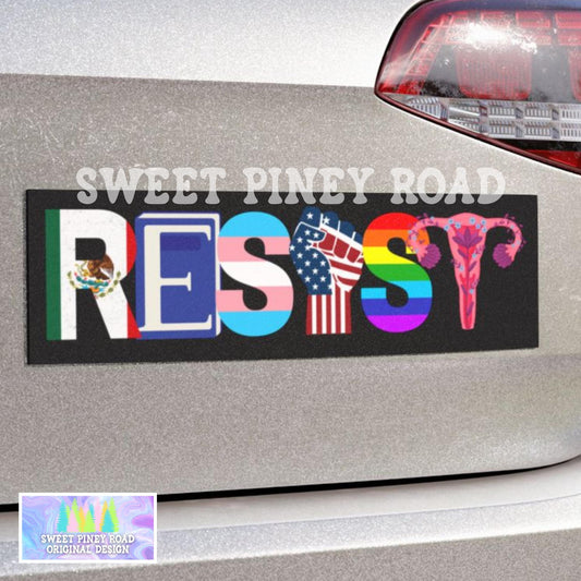 Resist Anti Trump Car Magnet, FDT Bumper Sticker, Not My President, Protect Immigrants, Equality LGBTQ Immigration, Chinga La Migra Feminist