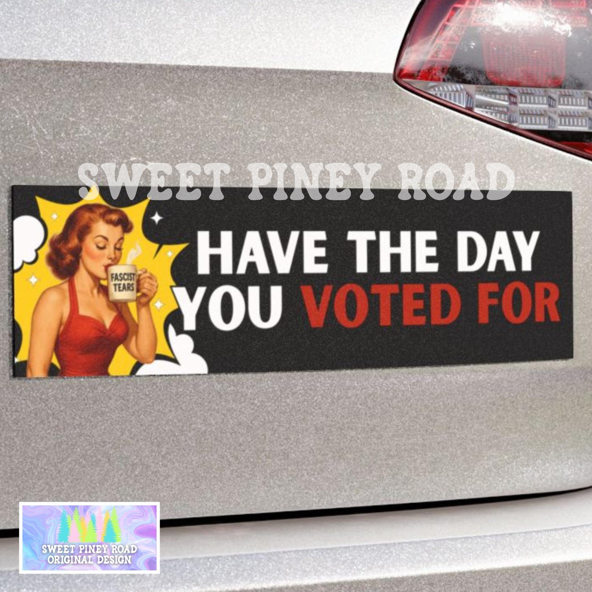Have The Day You Voted For Pinup Girl Car Magnet, Anti Trump Anti Fascist America, Classy Activist Bumper Sticker, Political Protest Gifts