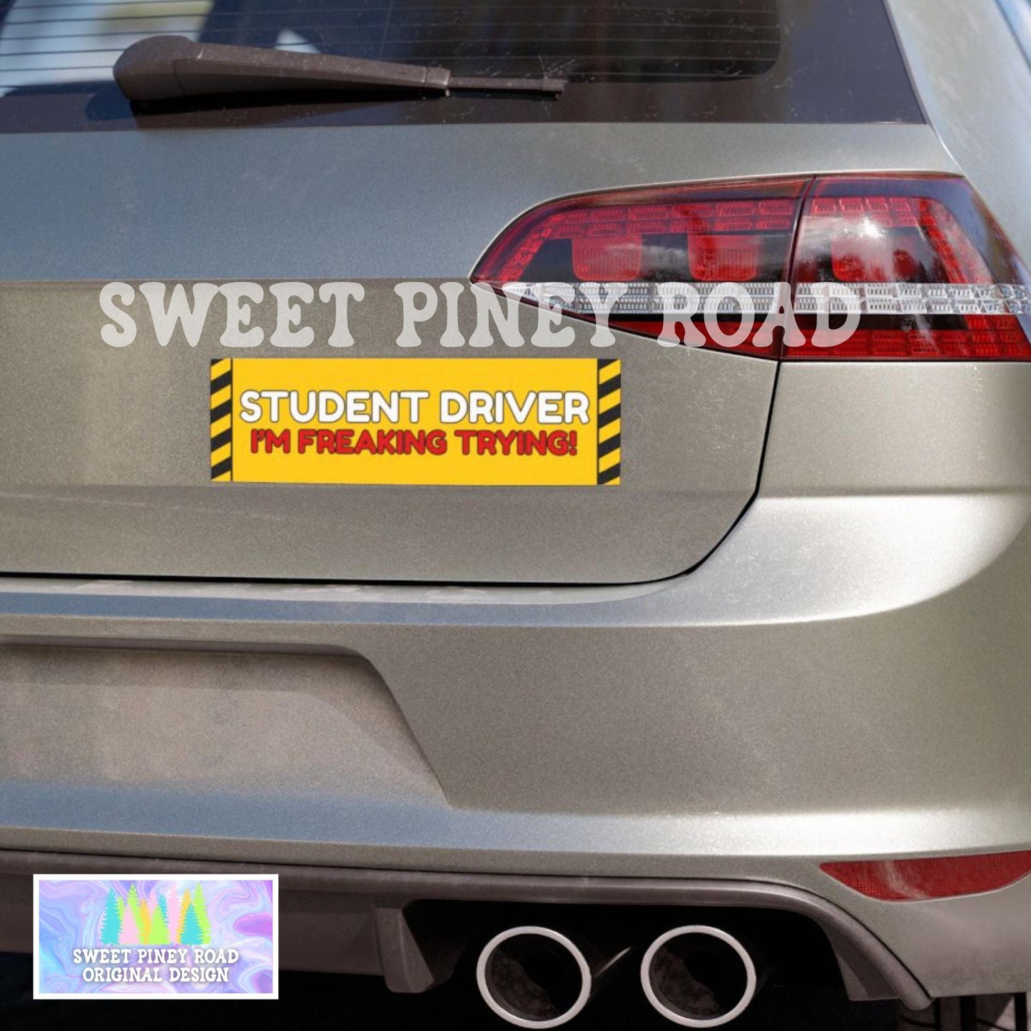 Student Driver I’m Freaking Trying Car Magnet, Funny Bumper Sticker For New Driver, Sarcastic Stickers For Learning How To Drive, Highschool