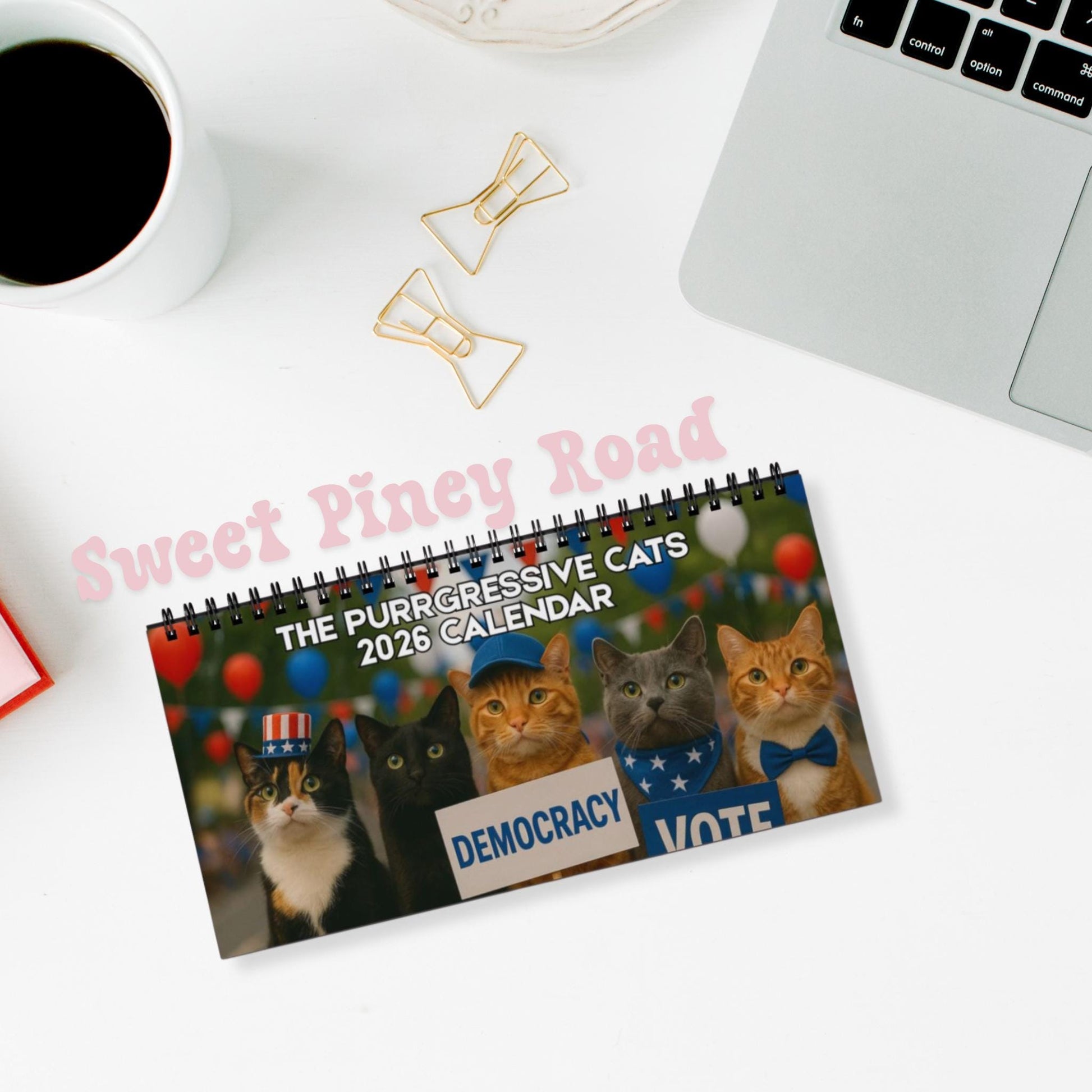 Anti Trump Cat 2026 Desktop Calendar, Kitten Lover Calendar, Funny Kitty Gag Gift, Hilarious Ideas For Office Coworker, Progressive FDT Joke