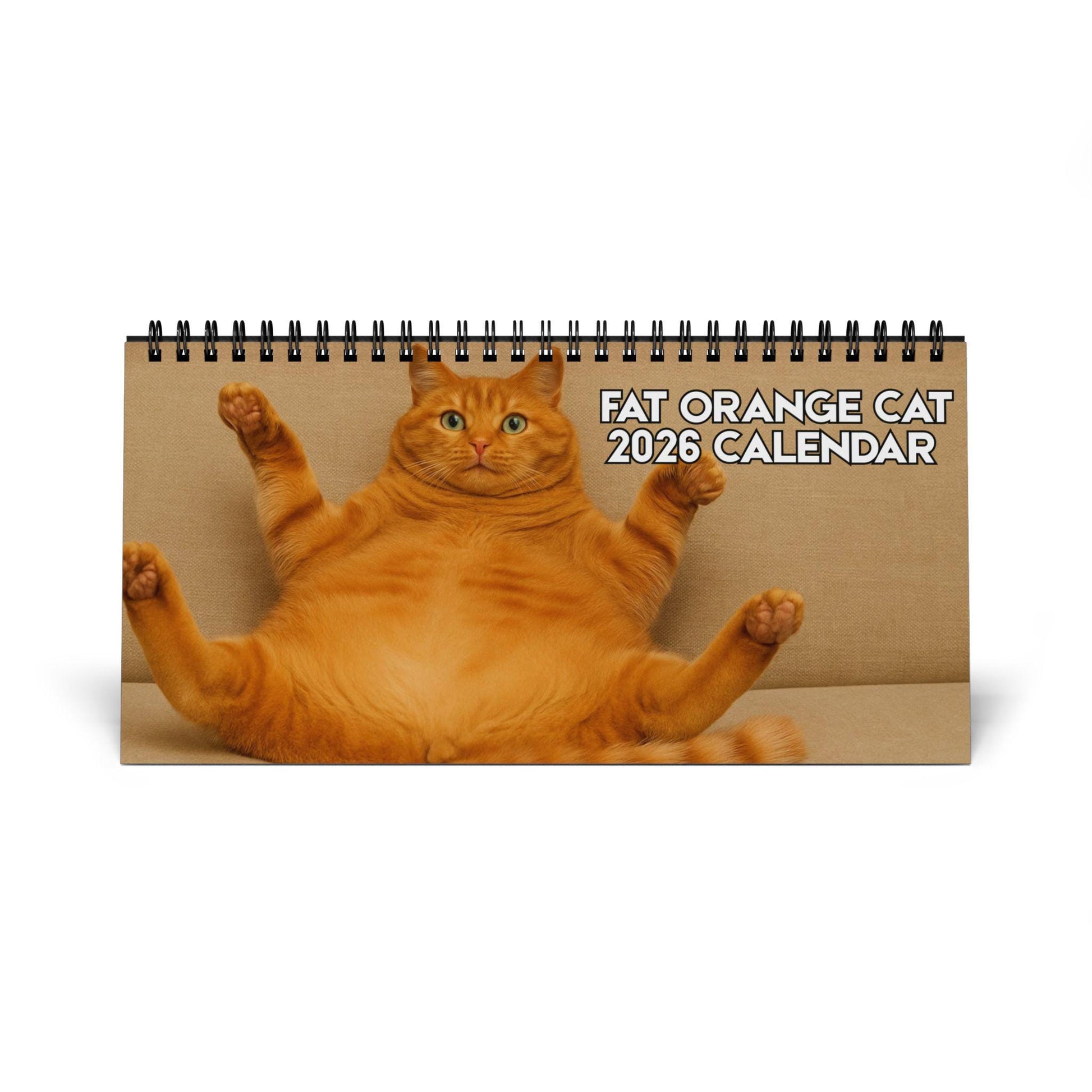 Orange Cat 2026 Desktop Calendar, Funny Cat Mom Gift, Hilarious Witty Kitty Calendar Christmas Gift, Unhinged Adult Humor Kitten Lover Decor