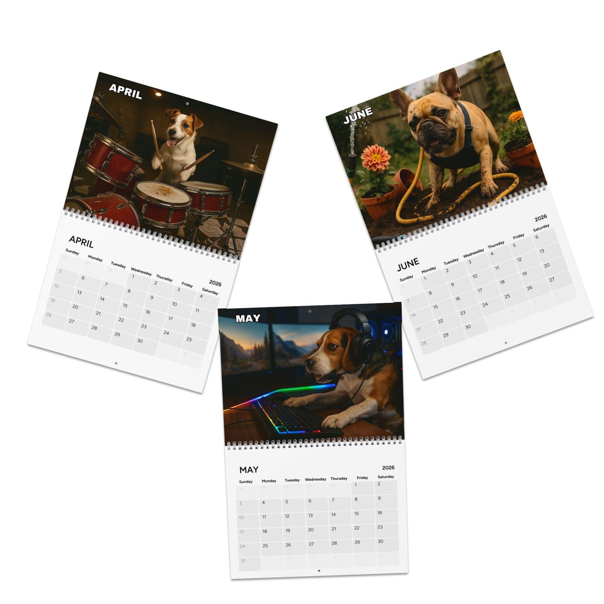 Dogs With Hobbies 2026 Calendar, Office Wall Calendar For Dog Lover, Funny Doggy Gag Gift, Calendar For Coworker Manager, Hilarious Idea