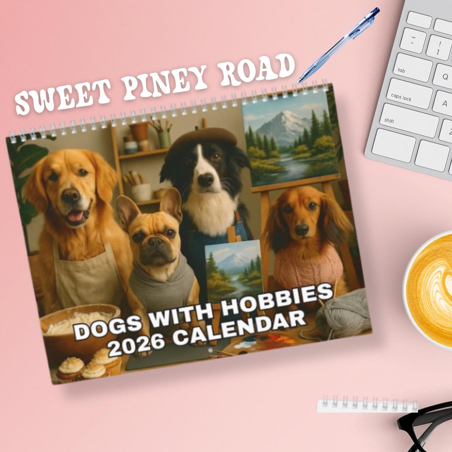 Dogs With Hobbies 2026 Calendar, Office Wall Calendar For Dog Lover, Funny Doggy Gag Gift, Calendar For Coworker Manager, Hilarious Idea