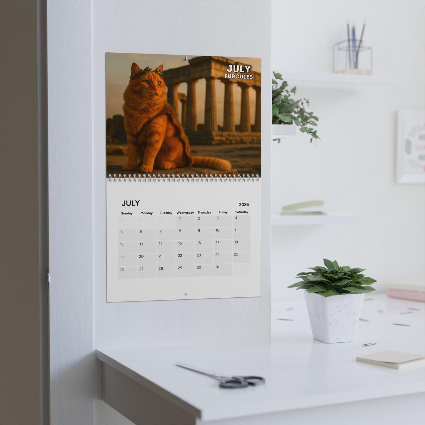 Historical Cat Art 2026 Calendar, Funny Cats Renaissance Art, History Kitty Portraits, Vintage Office Decor, Unique Artistic Cat Lover Gift