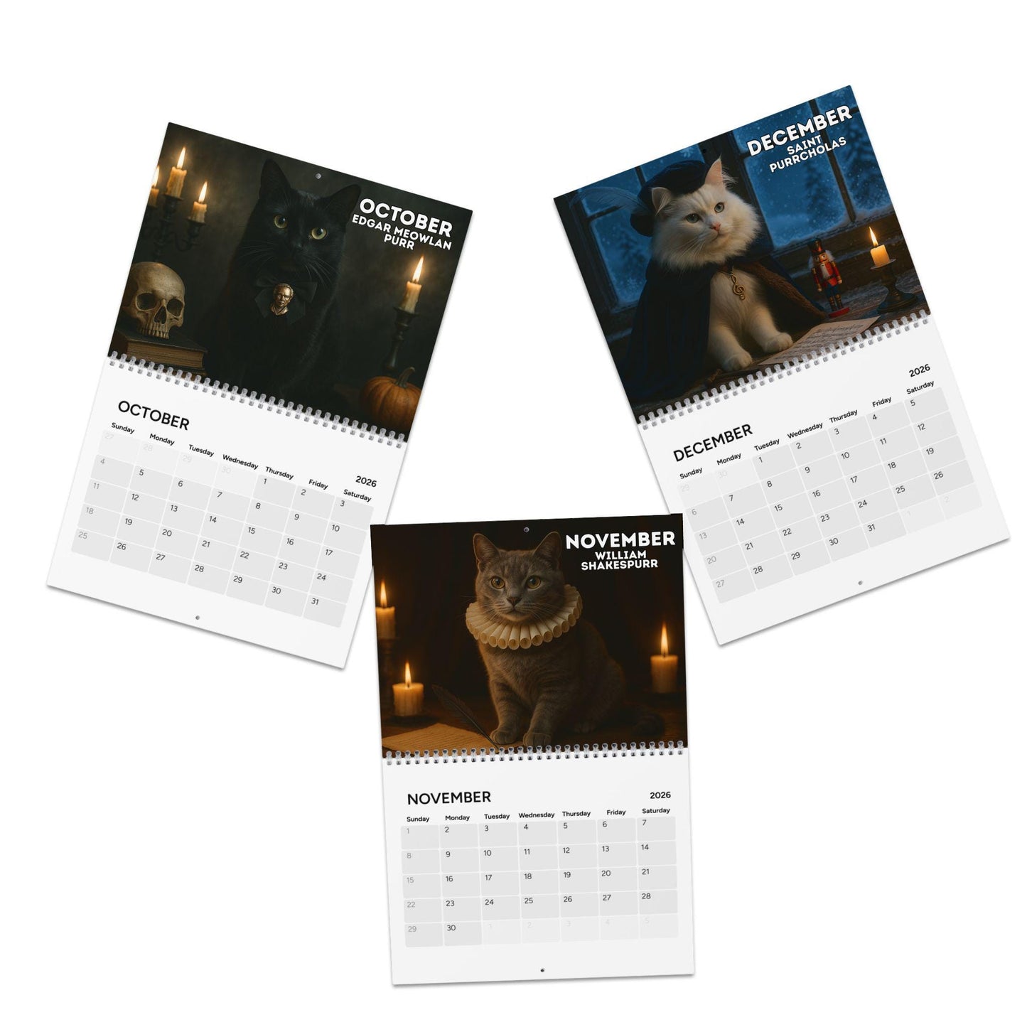 Historical Cat Art 2026 Calendar, Funny Cats Renaissance Art, History Kitty Portraits, Vintage Office Decor, Unique Artistic Cat Lover Gift