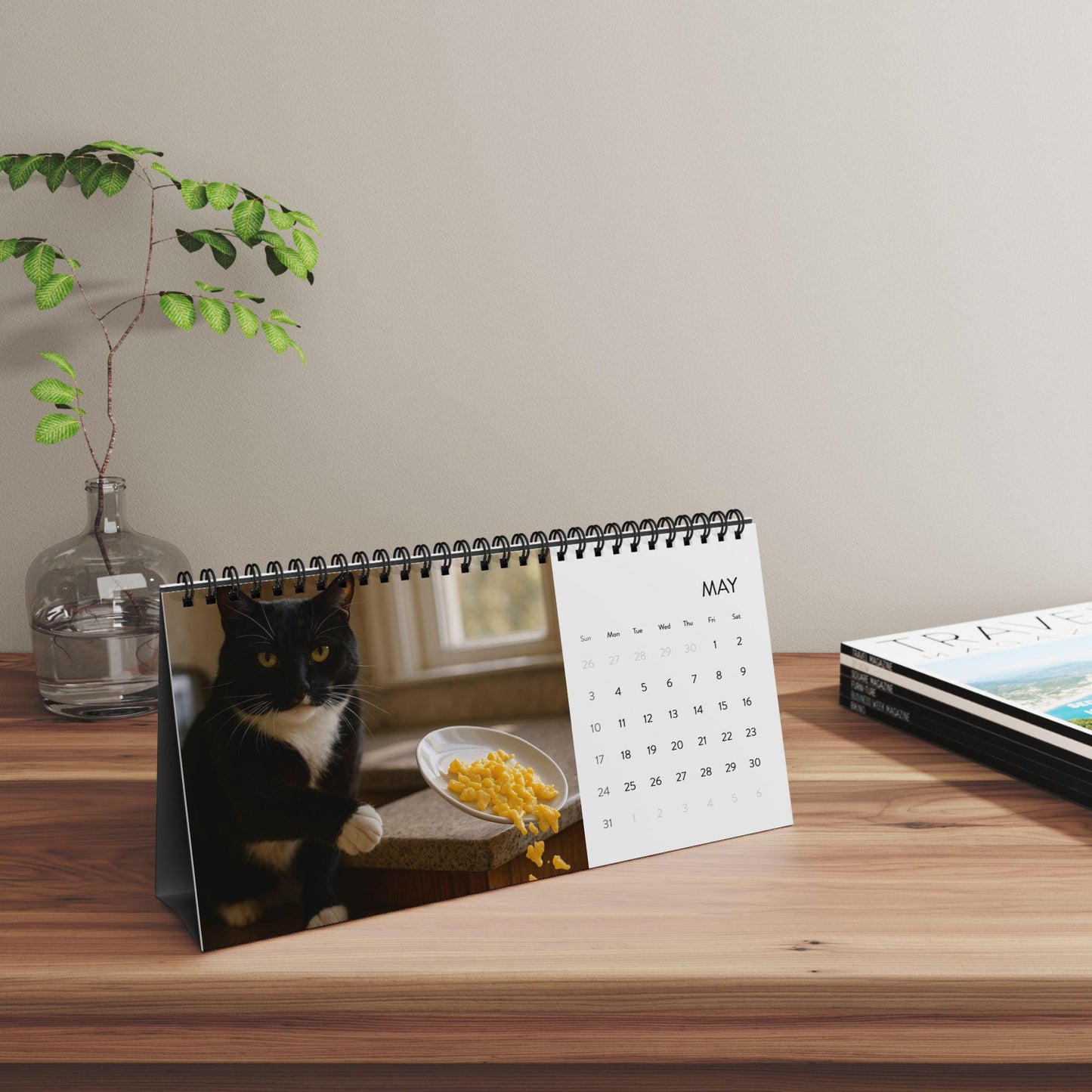 Naughty Cat Wall Calendar 2026, Christmas Gift Cat Mom Gag Gift Funny Weird Gifts White Elephant Secret Santa Kitty Office Decor Hilarious