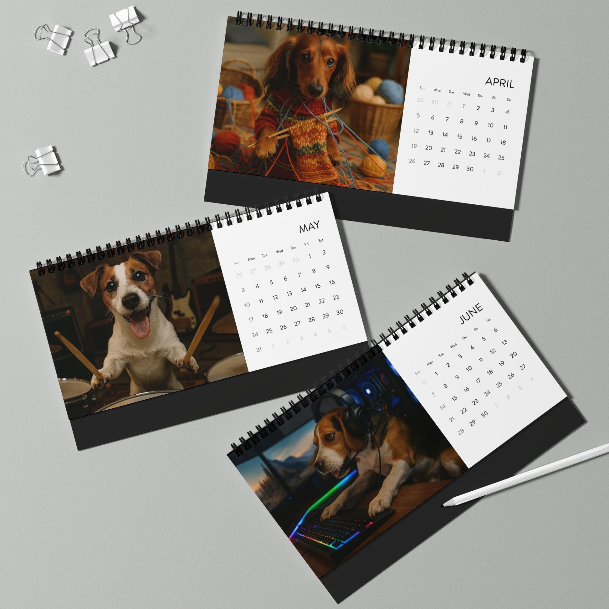 Dogs With Hobbies 2026 Desk Calendar, Office Calendar For Dog Lover, Funny Doggy Gag Gift, Calendar For Coworker Manager, Hilarious Idea