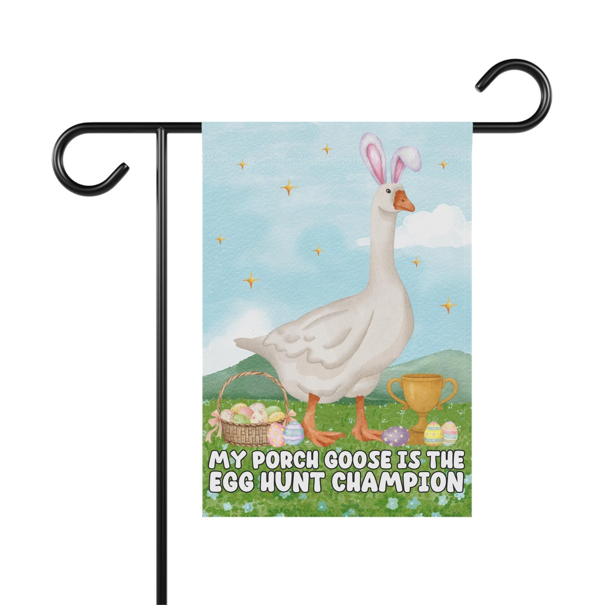 Porch Goose Easter Bunny Garden Flag, Funny Easter Bunny Banner, Silly Honk Home Decor, Gift For Geese Lover, Adorable Spring Decorative