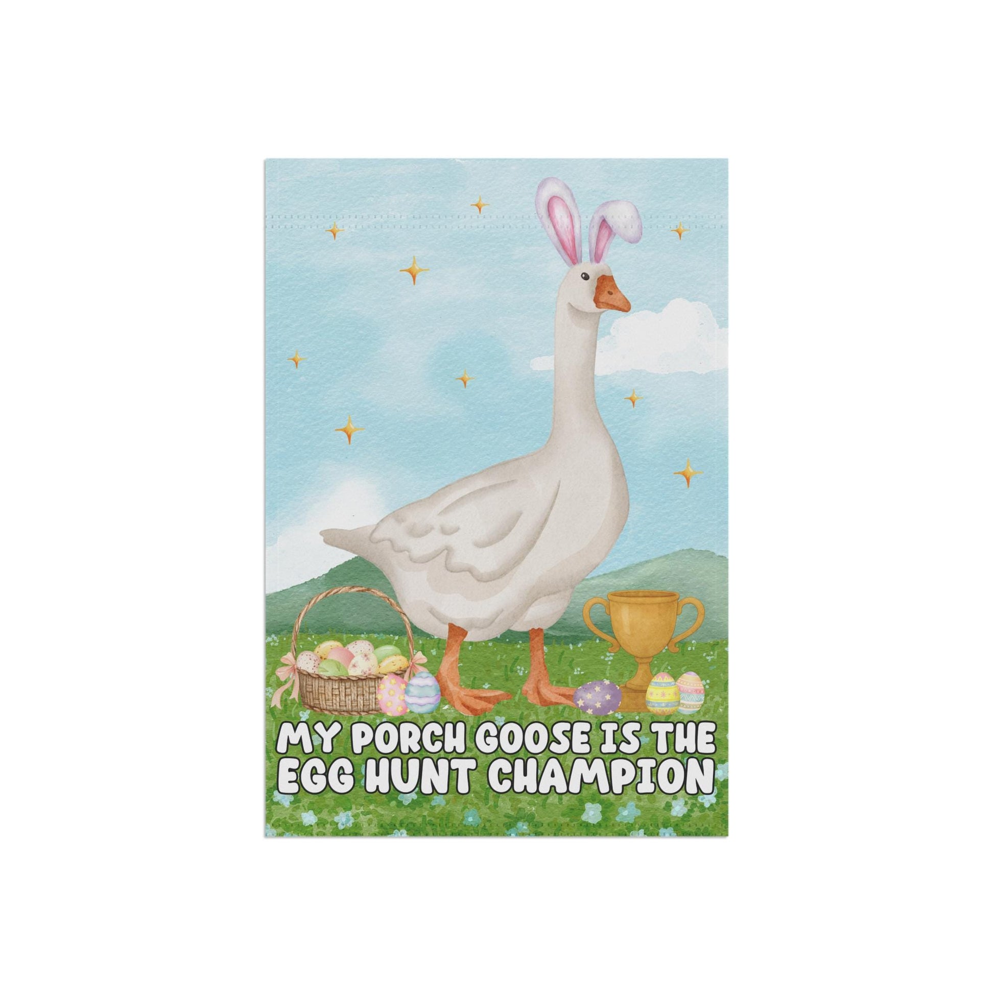 Porch Goose Easter Bunny Garden Flag, Funny Easter Bunny Banner, Silly Honk Home Decor, Gift For Geese Lover, Adorable Spring Decorative