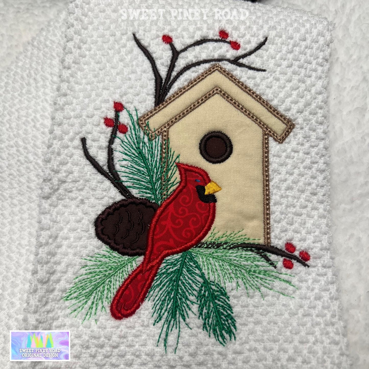 Red Cardinal Hand Towel For Kitchen, Holiday Bird Lover Gift, Animals Outdoor Nature Decor, 100% Cotton Bathroom Idea Cute, Farmhouse Style