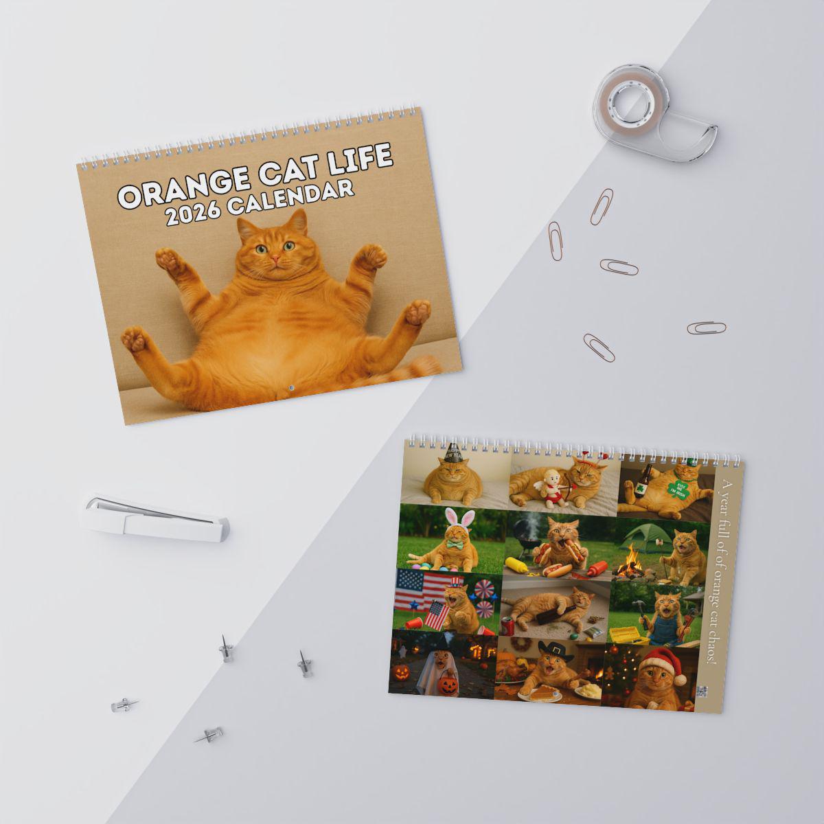 Orange Cat 2026 Wall Calendar, Funny Cat Mom Gift, Hilarious Witty Kitty Calendar, Christmas Gift, Unhinged Adult Humor, Kitten Lover Decor