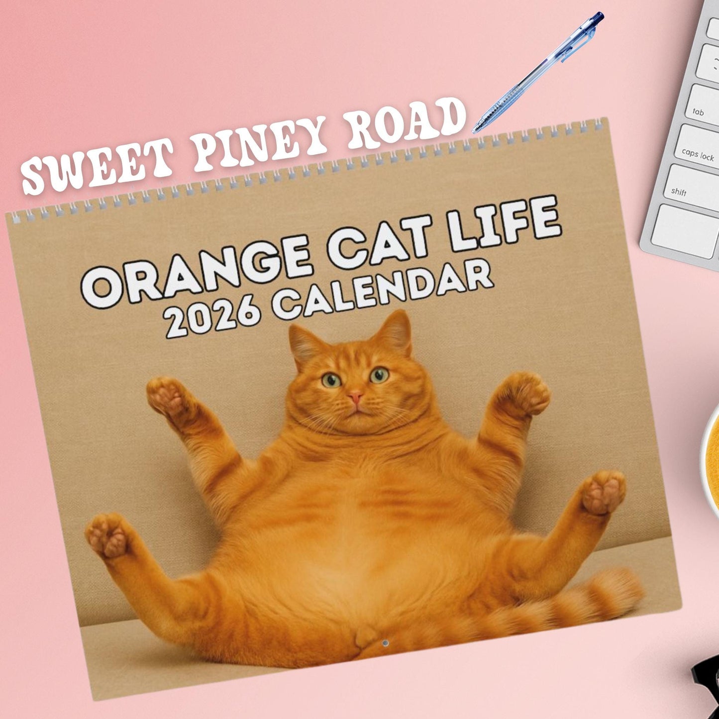 Orange Cat 2026 Wall Calendar, Funny Cat Mom Gift, Hilarious Witty Kitty Calendar, Christmas Gift, Unhinged Adult Humor, Kitten Lover Decor